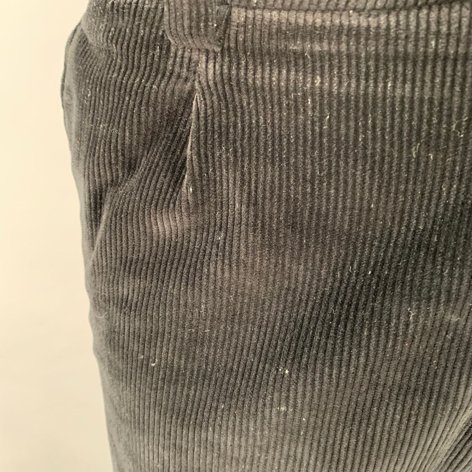 Low Brand LOW BRAND Black Corduroy Cotton Blend Pleated Casual Pants Size US 36 / EU 52 - 5 Thumbnail