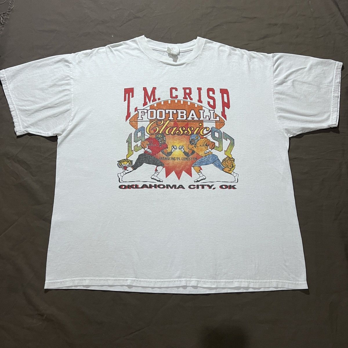 Vintage Vintage 90s Eddie Robinson Oklahoma NFL Promo Tee 2XL BOWL Size US XXL / EU 58 / 5 - 4 Thumbnail