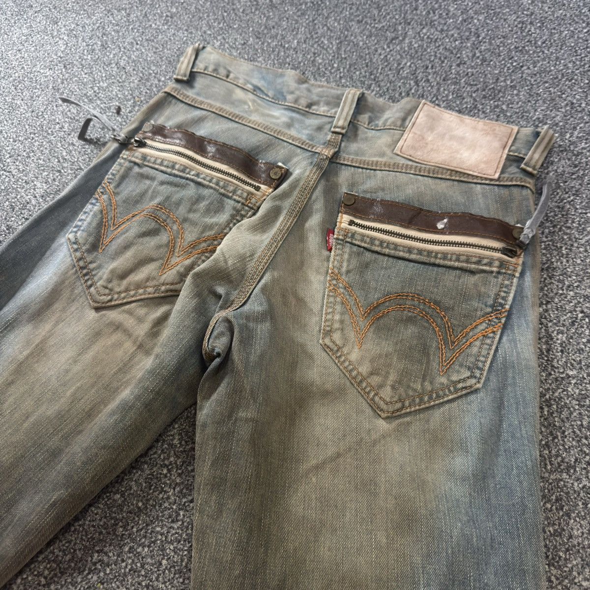 If Six Was Nine 🔥🇯🇵 Insane 🔥Vintage Flared Trashed Edwin Dirty Mud Wash Denim Size US 30 / EU 46 - 6 Thumbnail