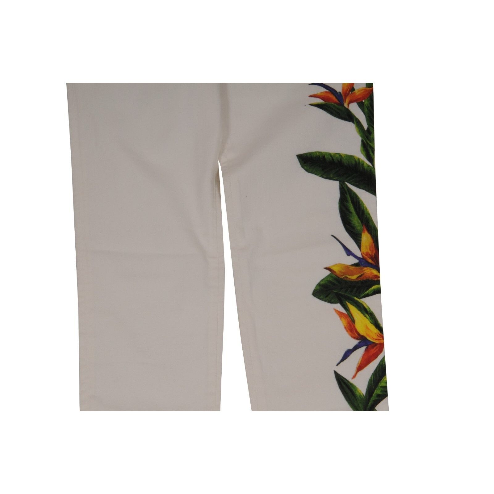 Dolce & Gabbana Floral Skinny Jeans IT 52 33-34 White Denim Size US 36 / EU 52 - 4 Thumbnail