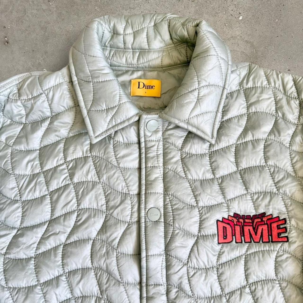 Dime Dime Green Wave Quilted Streetwear Button Snap Jacket Size US L / EU 52-54 / 3 - 4 Thumbnail