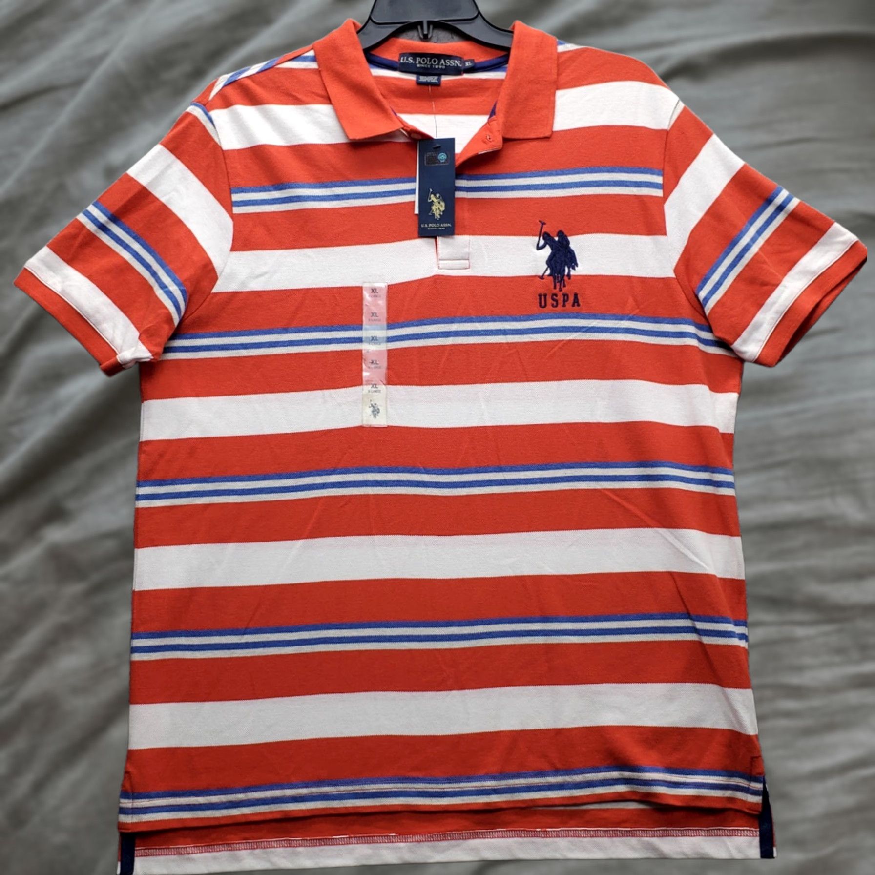 Vintage US Polo Assn. Polo Shirt Mens XL Multi Stripe Performance Big Pony High Low Slit Size US XL / EU 56 / 4 - 1 Thumbnail