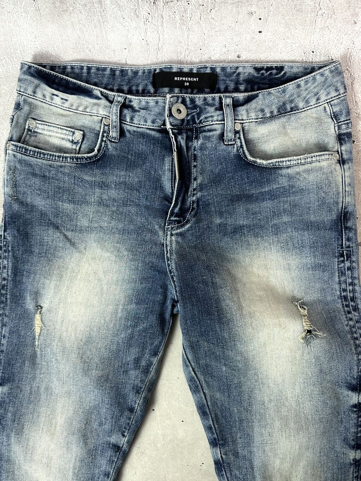 Represent Clo. Represent Essential Random Blue Distressed Washed Jeans Size US 30 / EU 46 - 6 Thumbnail