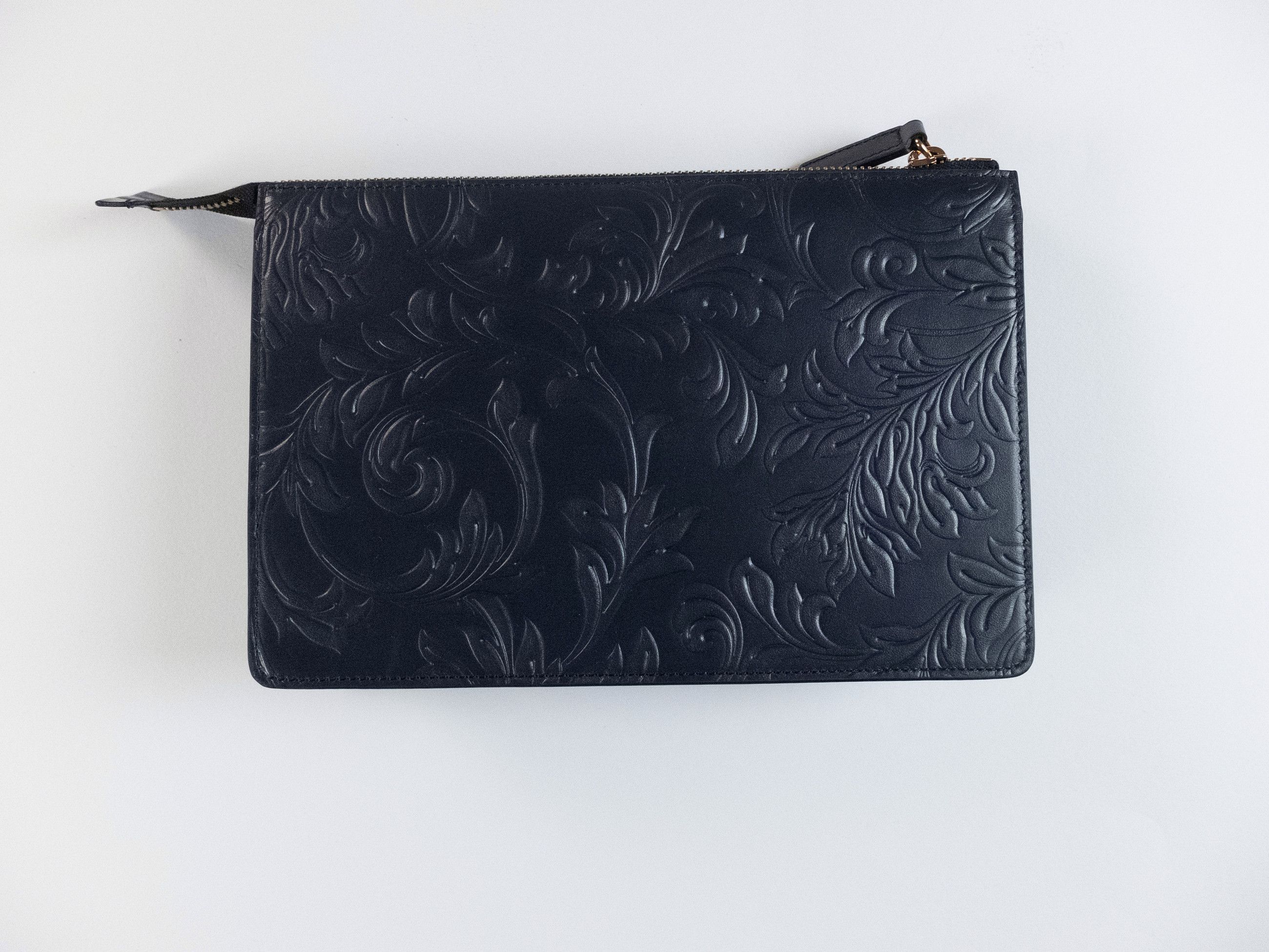 Versace VERSACE La Medusa blue floral motif embossed clutch bag Size ONE SIZE - 4 Thumbnail