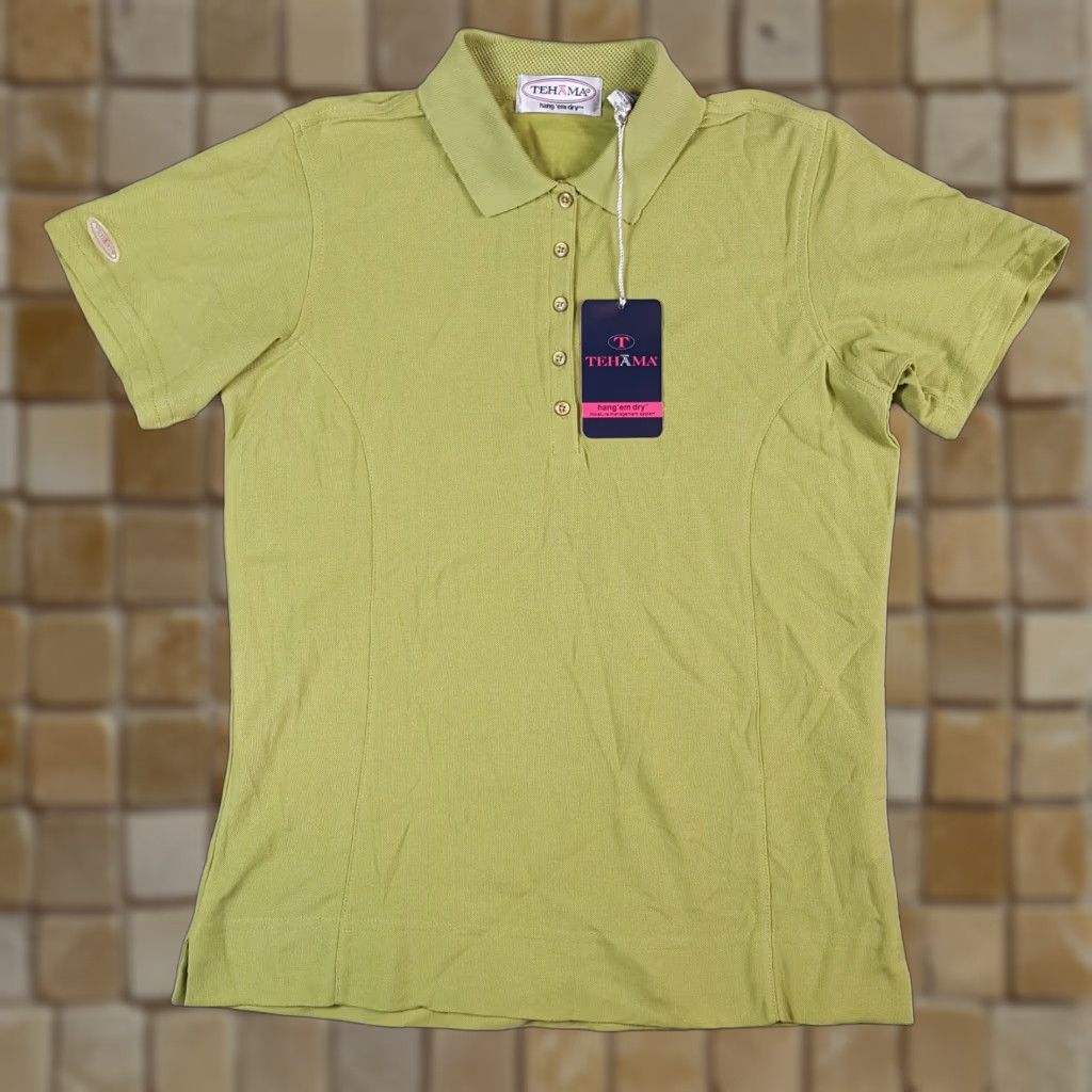 Vintage Tehama Green Knit Golf Polo Breathable Womens Size S Wicking Button Collar Shirt Size S / US 4 / IT 40 - 1 Thumbnail