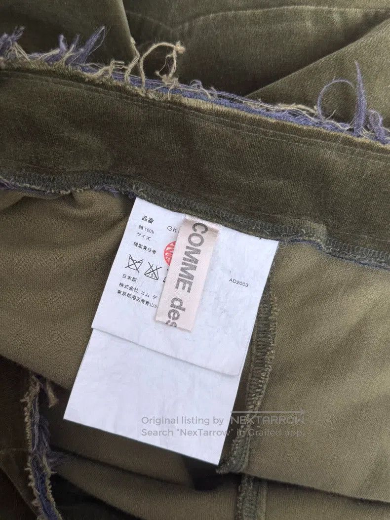 Comme des Garcons Comme Des Garcons Moss Green Velvet Skirt Size 23" - 8 Thumbnail