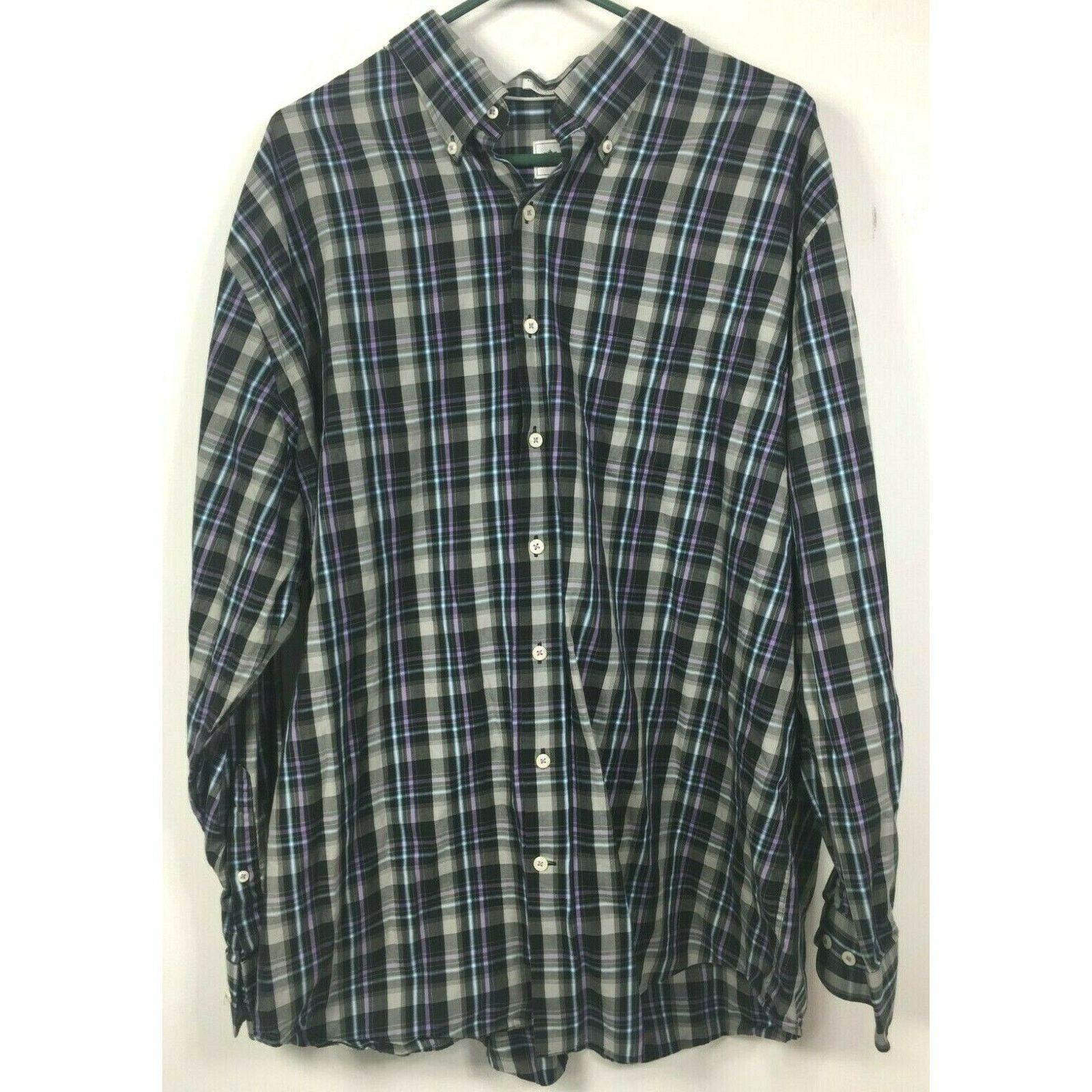 Peter Millar Peter Millar Mens Black Plaid Cotton Long Sleeve Shirt Sz XL Size US XL / EU 56 / 4 - 1 Thumbnail