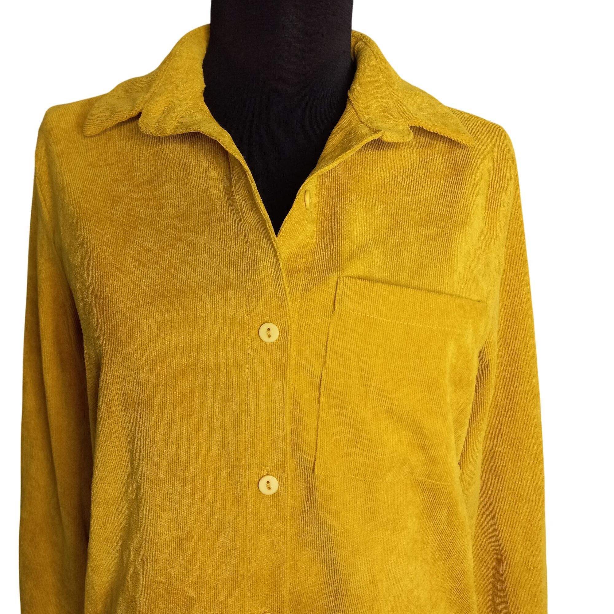 Nasty Gal Nasty Gal Size L Shirt Mustard Yellow Button Down Long Sleev Size L / US 10 / IT 46 - 2 Thumbnail