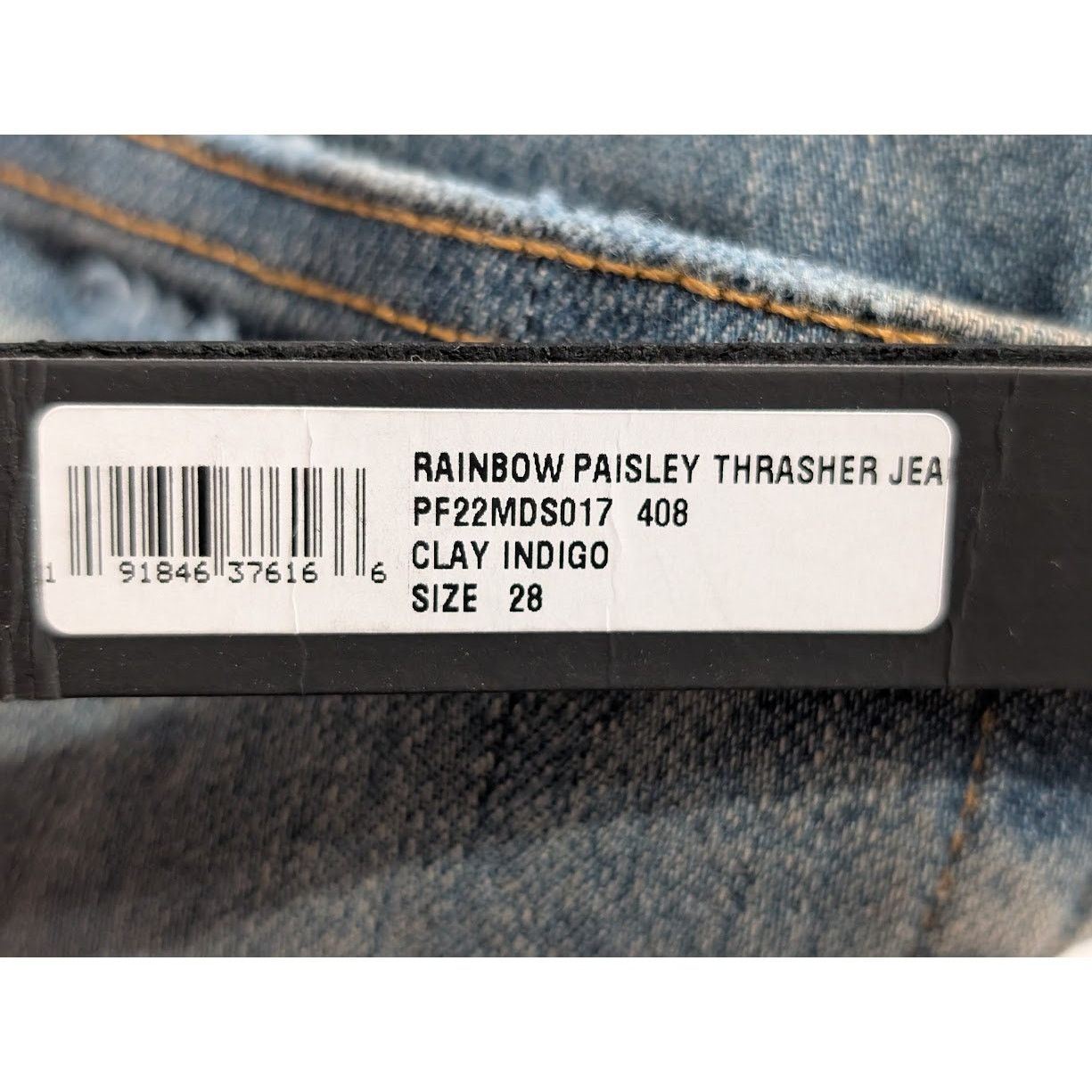 Amiri o1rshd1 Rainbow Paisley Thrasher Jeans in Clay Indigo Size US 28 / EU 44 - 23 Thumbnail