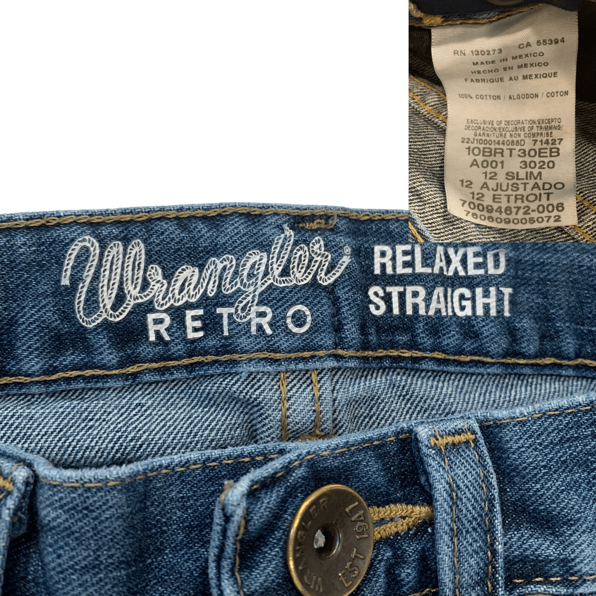 Wrangler Distressed Relaxed Straight Leg Jeans | 22" | Wrangler Retro Size 22" - 3 Thumbnail