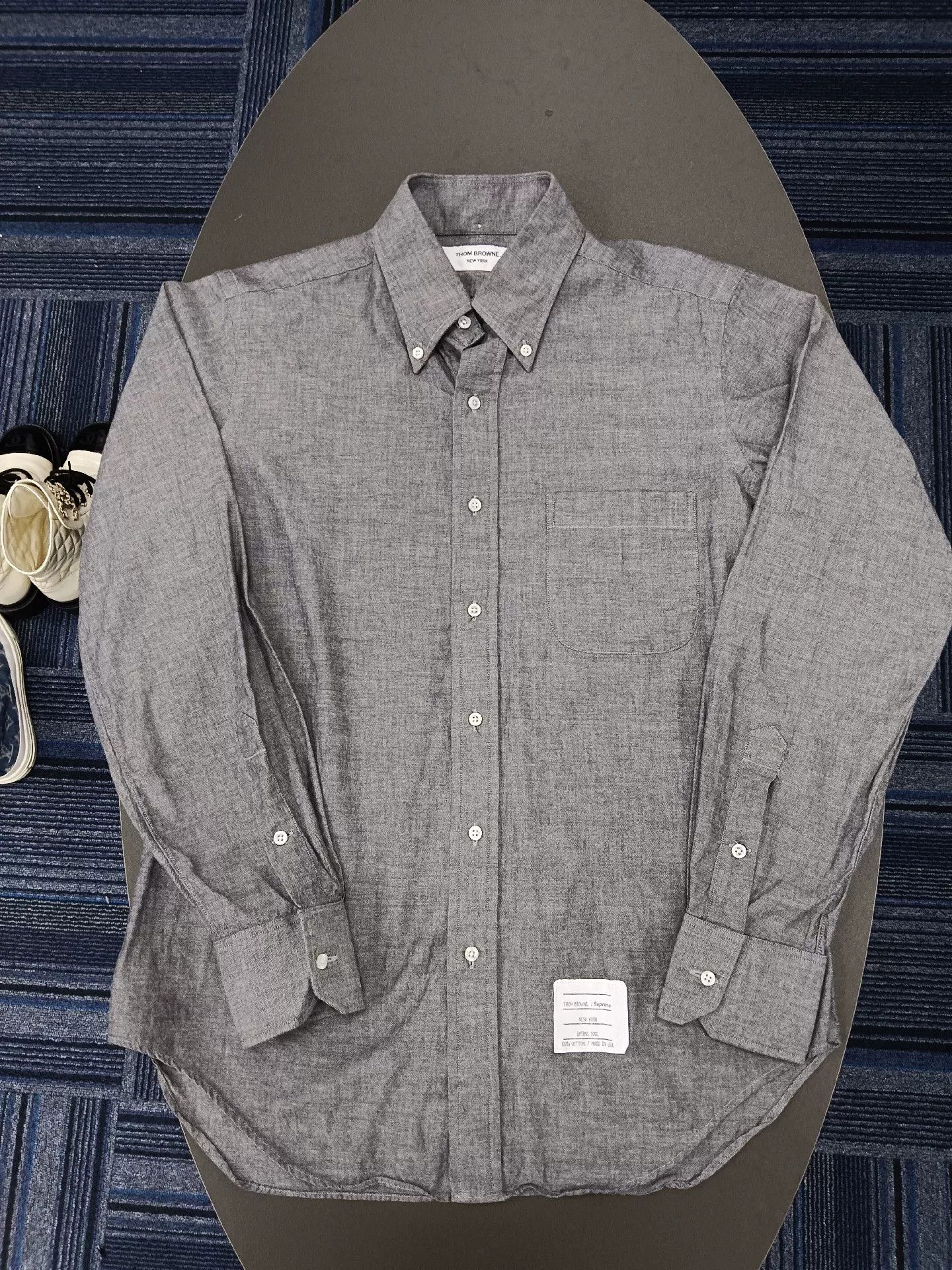 Thom Browne thombrowne supreme collaboration gray shirt Size US M / EU 48-50 / 2 - 1 Thumbnail
