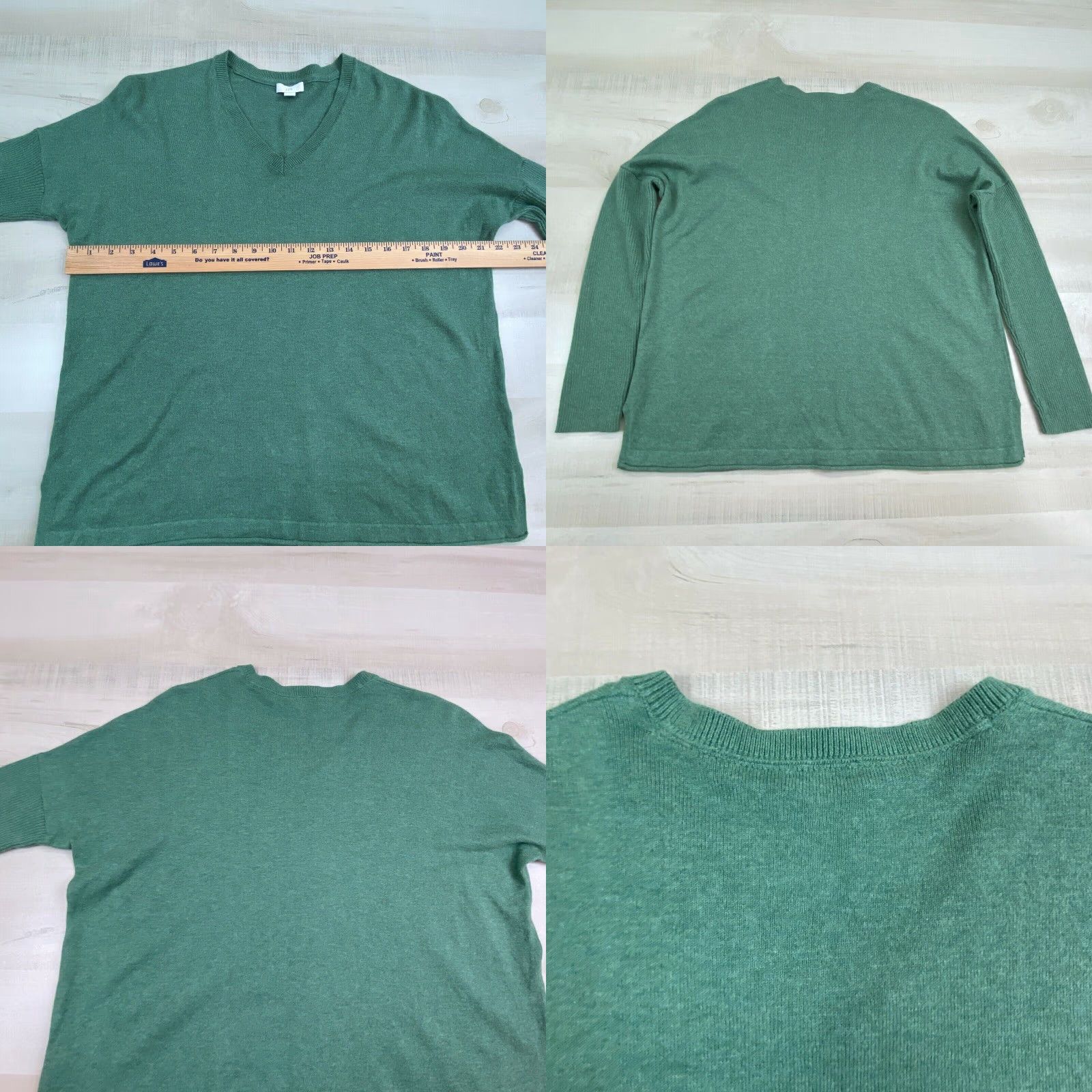 J. Jill J Jill Women's Green Silk Wool Cotton Blend Sweater Small Pullover Size S / US 4 / IT 40 - 8 Thumbnail