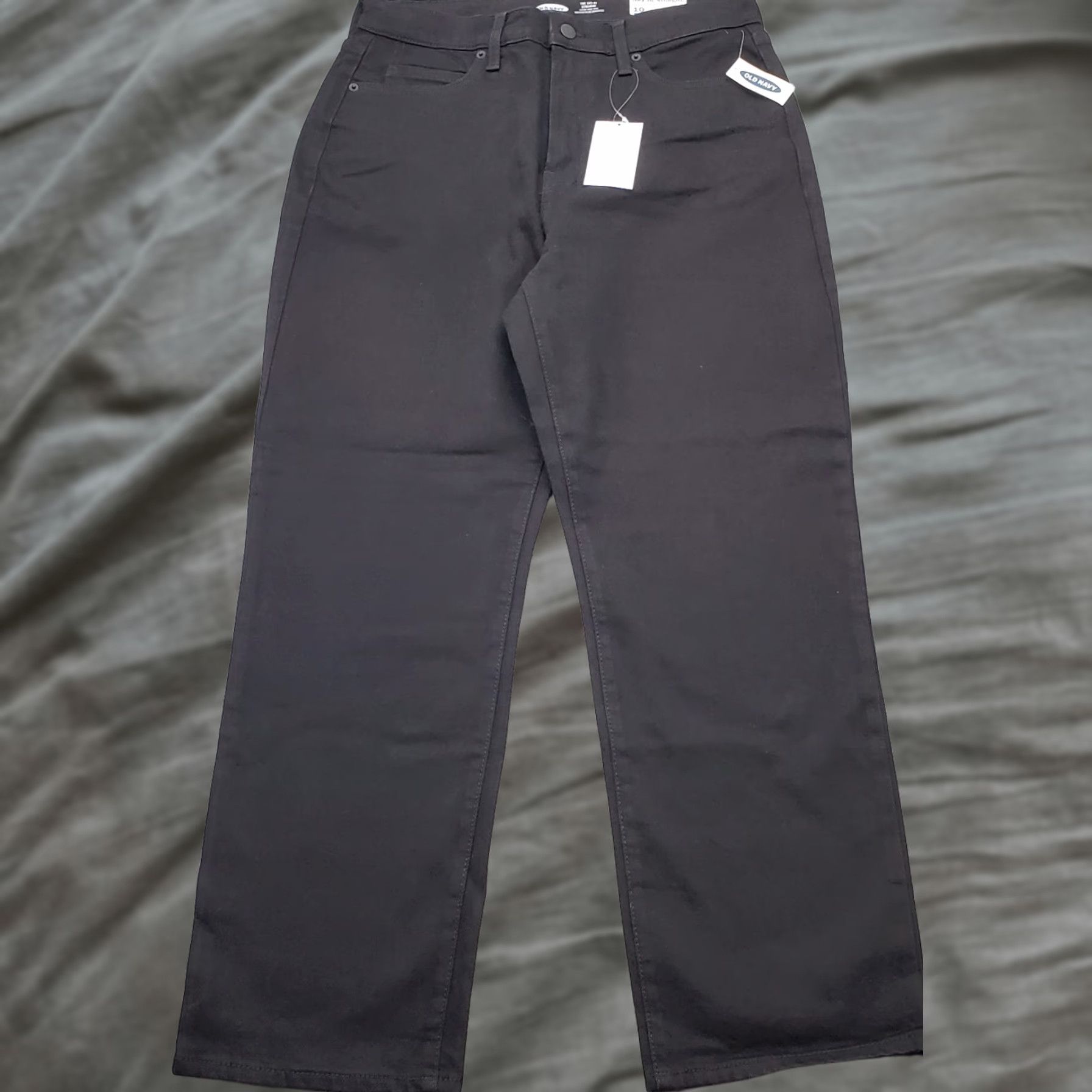 Old Navy Old Navy Jeans Womens 10 Black Stretch Slim Fit Straight Leg Extra High Rise Jeans Womens 10 Black Stretch Slim Fit Straight Vintage: No Size 32" / US 10 / IT 46 - 1 Thumbnail