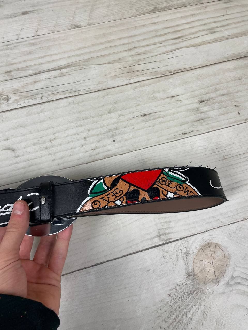 Ed Hardy Vintage Ed Hardy Leather Belt Japan Y2K 90s Love Kills Size ONE SIZE - 7 Thumbnail