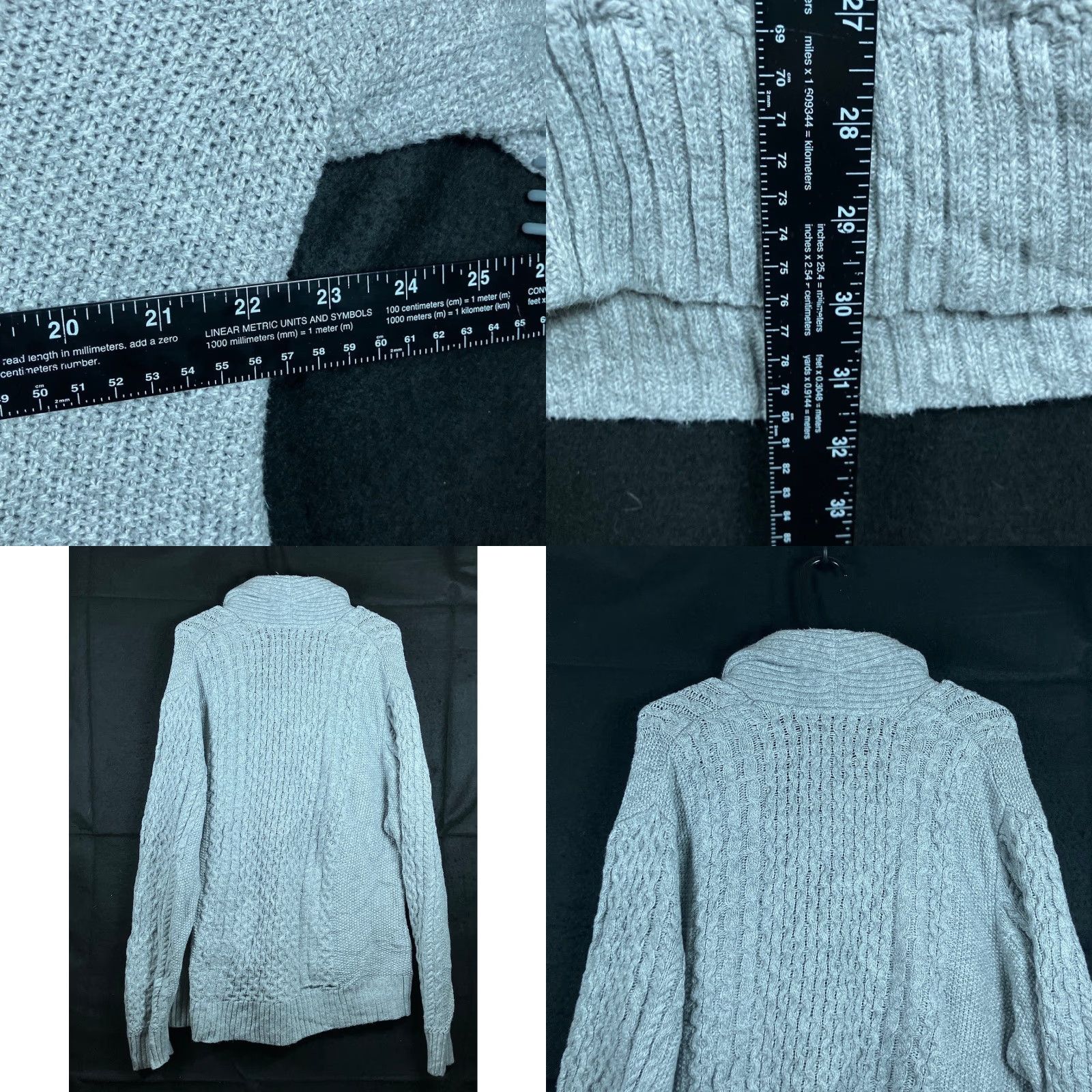 Vintage American Eagle Sweater Gray Button Front Shawl Knit Cotton Blend XL Mens Cardigan Casual Winter Fall Spring 3-Button IGW Size US XL / EU 56 / 4 - 8 Thumbnail
