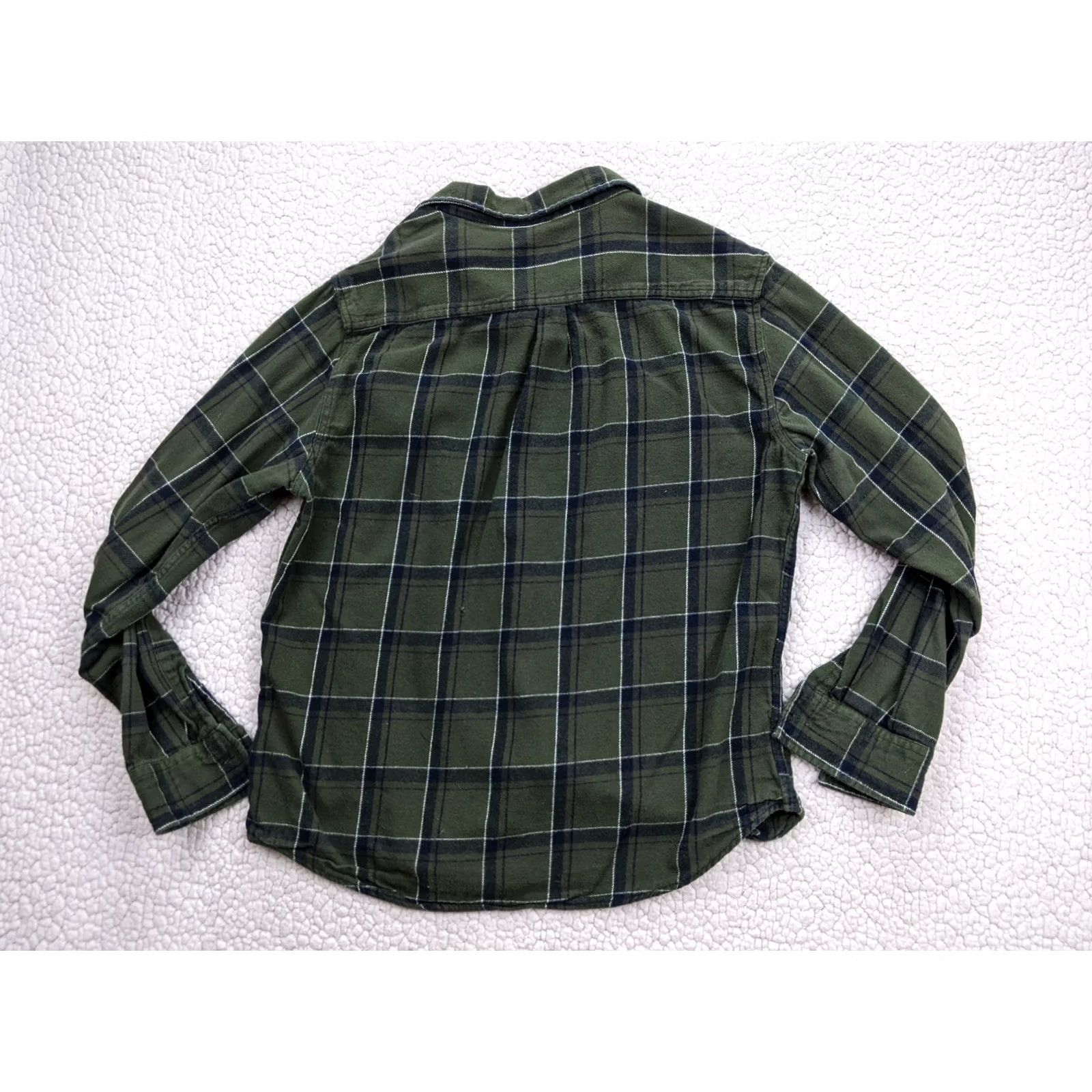 Vintage Matix Mens M Green Black White Flannel Shirt Plaid Cotton Spred Collar Button-Up Size US M / EU 48-50 / 2 - 4 Thumbnail