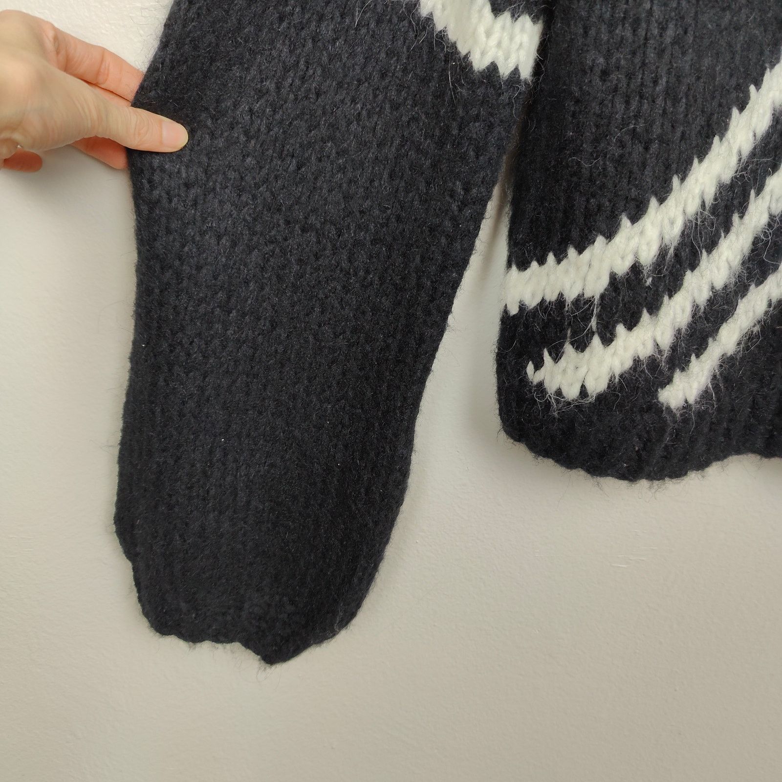 Other The Wolf Gang Sweater Womens XS S Black White Diagonal Knit Size S / US 4 / IT 40 - 4 Thumbnail