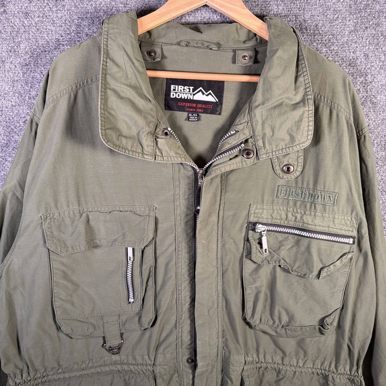 Vintage Vintage First Down Jacket Mens Large Green 90s Military Gorp Size US L / EU 52-54 / 3 - 1 Thumbnail