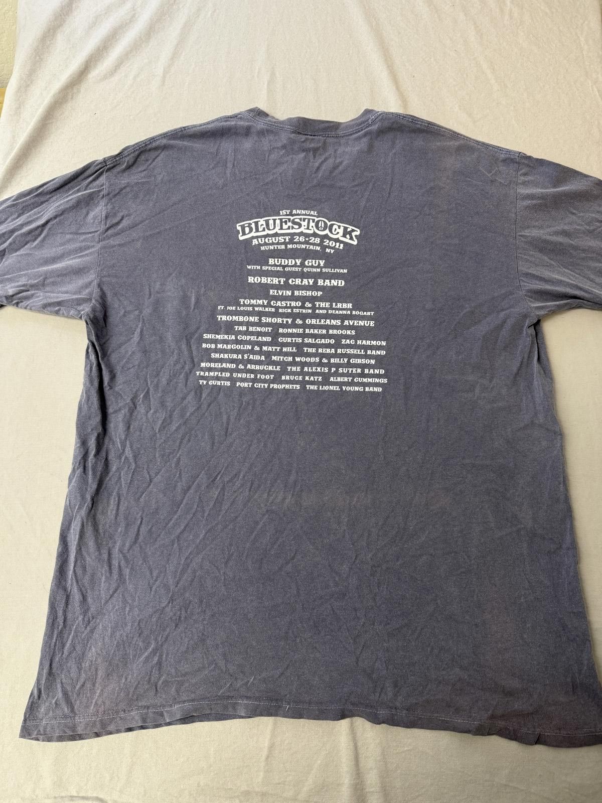 Authentic Pigment Bluestock Festival T-shirt 2011 Buddy Guy Hunger Mountain XL Size US XL / EU 56 / 4 - 2 Thumbnail