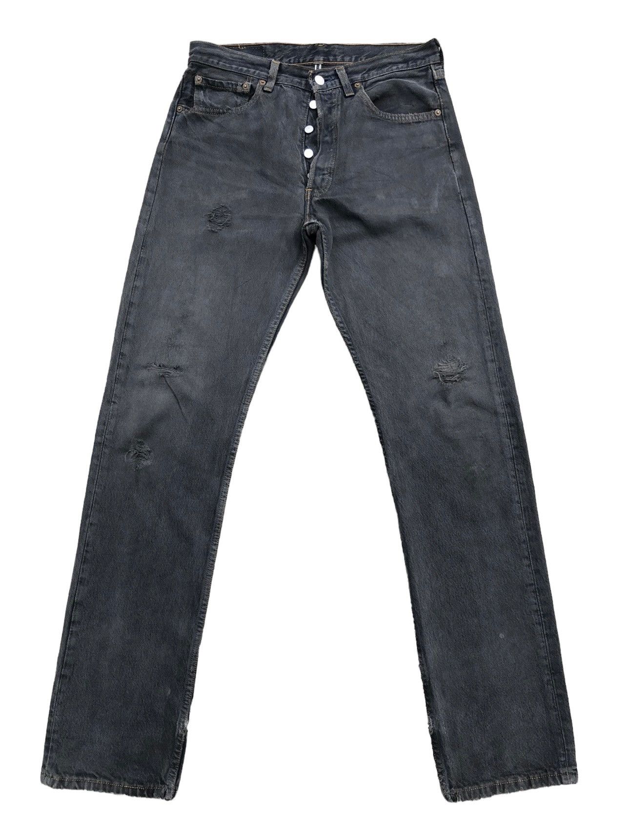 Levi's Vintage 1996 Levi’s 501 Jeans Distressed Faded Black Denim Size US 31 - 2 Thumbnail