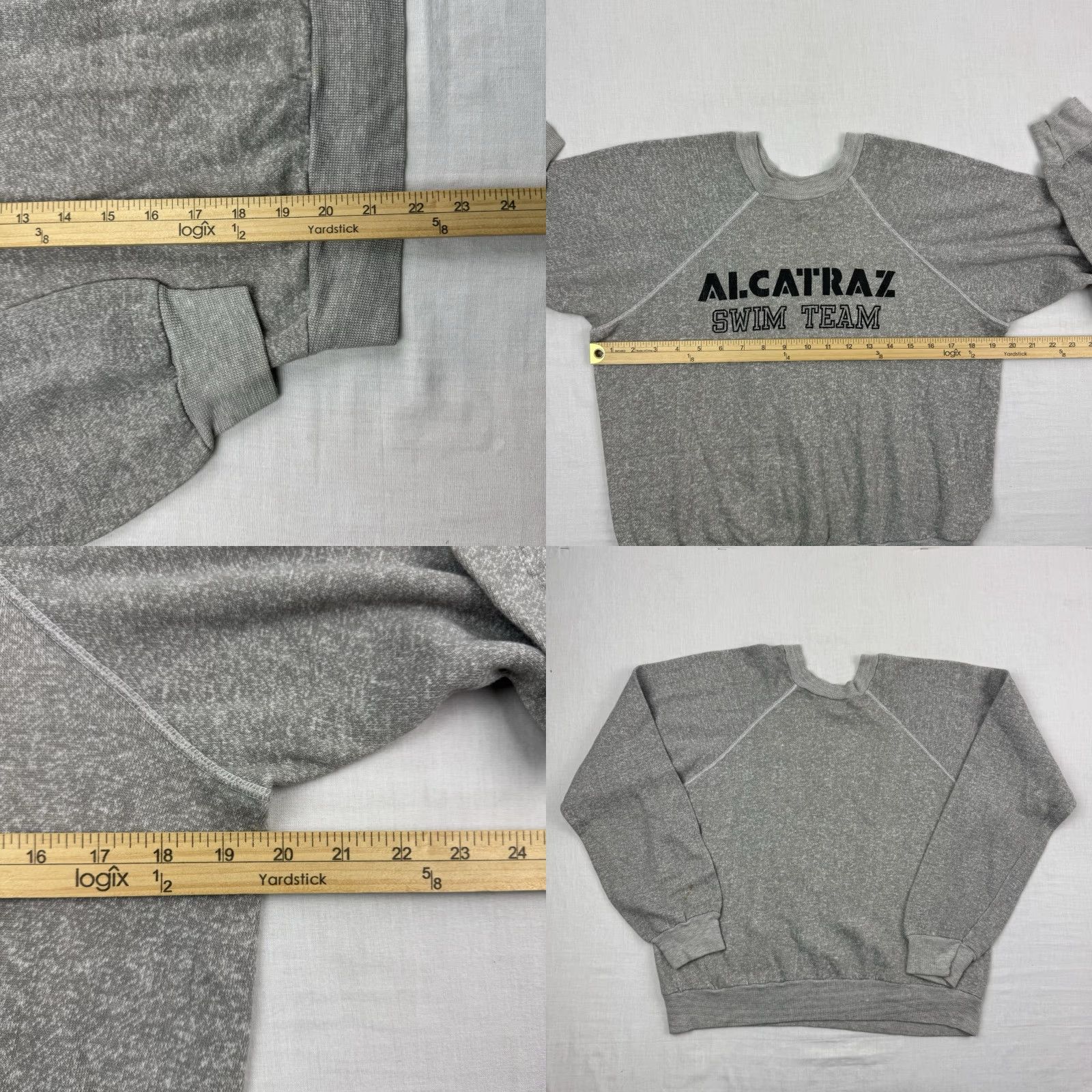 Swims VINTAGE Alcatraz Swim Team Sweatshirt Adult Large Gray 60s 70s USA College Parody Mens Size US L / EU 52-54 / 3 - 8 Thumbnail
