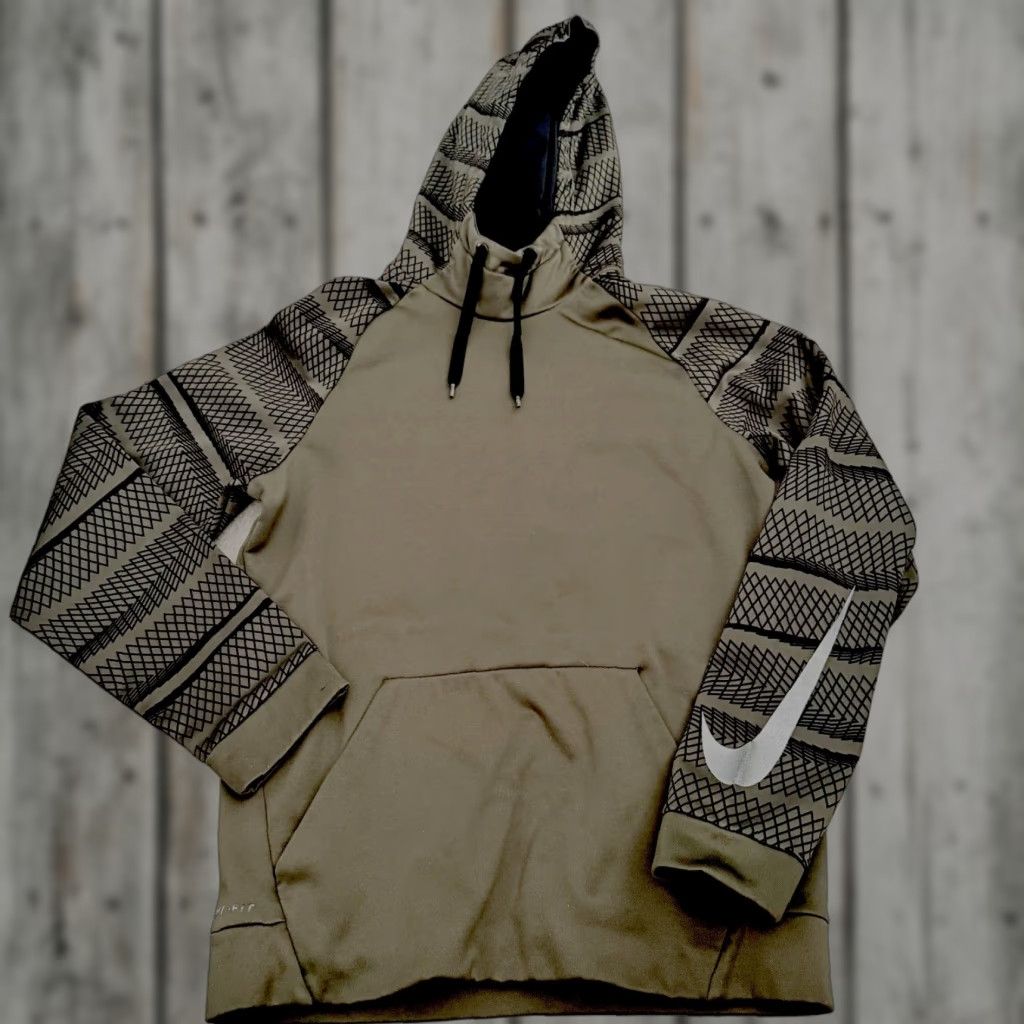 Nike NIKE Hoodie Mens Small Green Black Pattern Dri Fit Training Hoodie 800303-325 Size US S / EU 44-46 / 1 - 1 Thumbnail