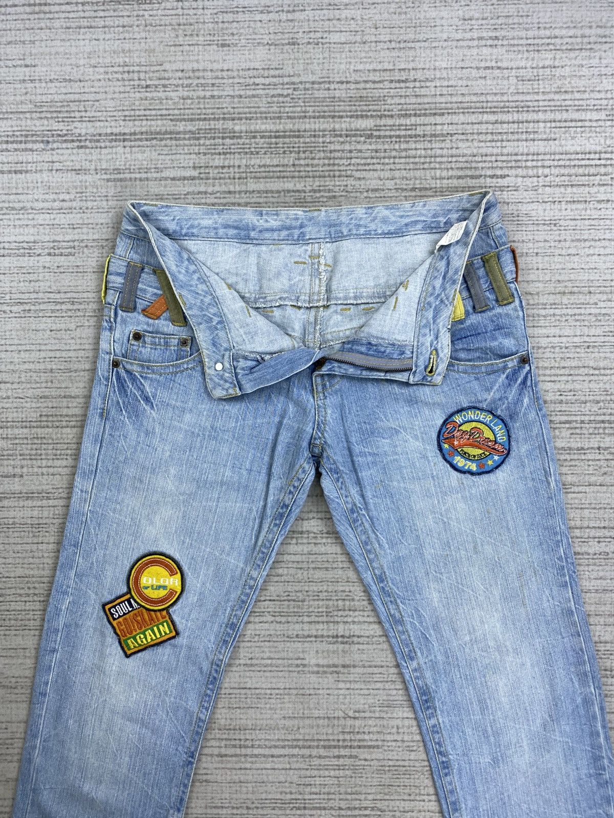 Japanese Brand Vintage Wonderland Double Waist Patchwork Denim Pants Size US 32 / EU 48 - 9 Thumbnail