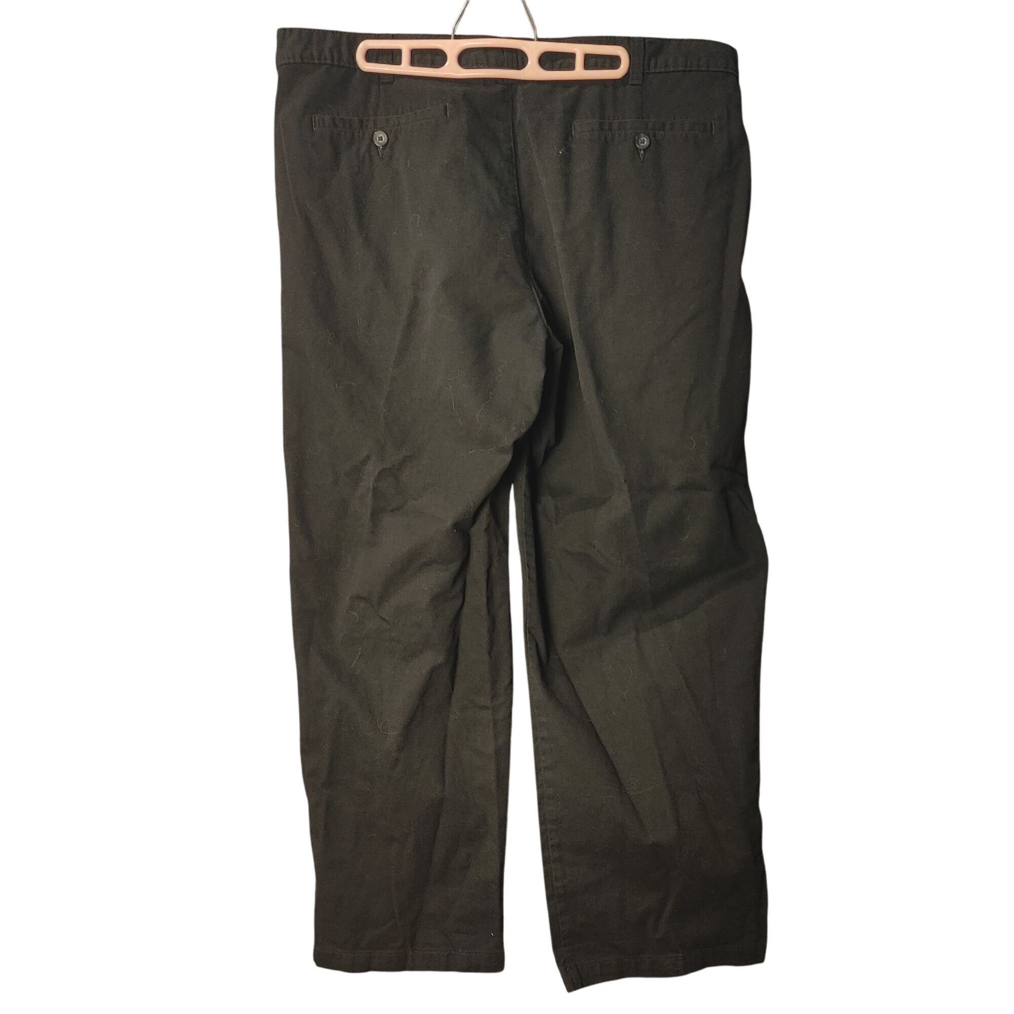 George George Women's Black Straight Relaxed Fit Khaki Dress Pants Size 38" / US 16 / IT 52 - 2 Thumbnail