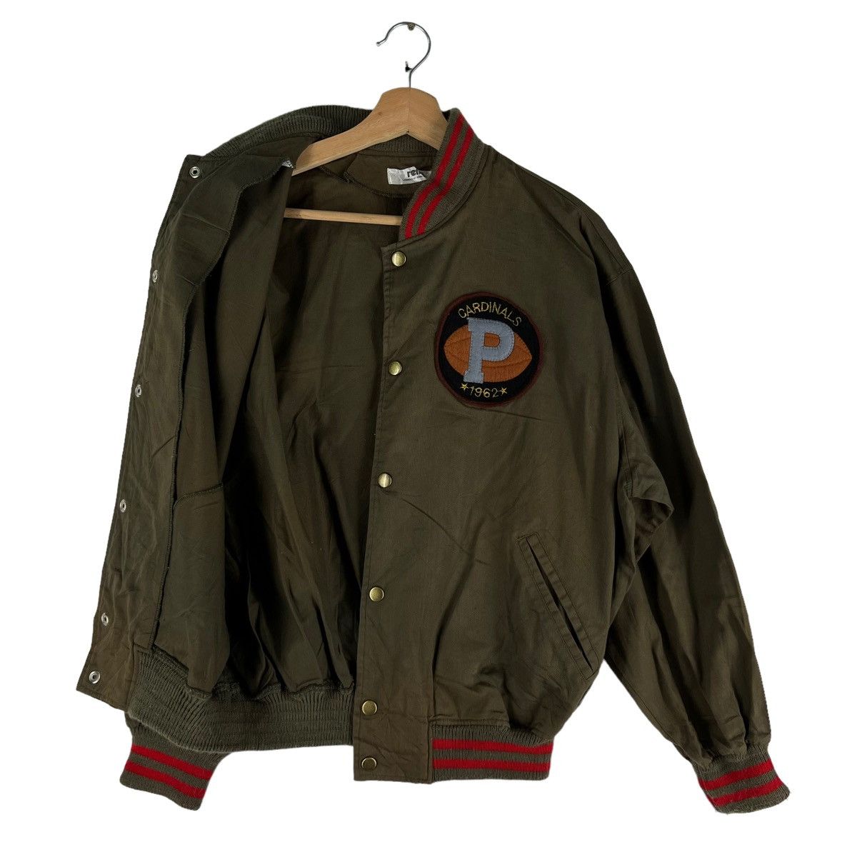 Japanese Brand 🔥VINTAGE VARSITY BOMBER JACKET REMO CAPITAL P BIG LOGO Size US M / EU 48-50 / 2 - 8 Thumbnail