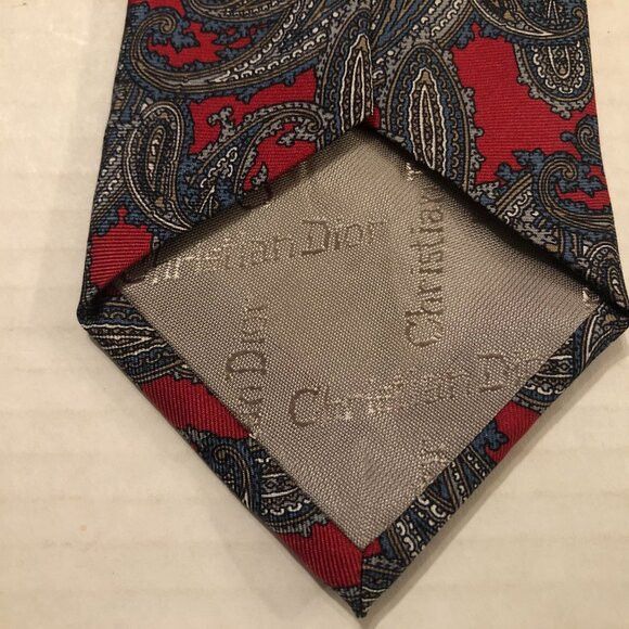 Christian Dior Monsieur Christian Dior men's new red silk tie 3 1/4" X 55" Size ONE SIZE - 3 Thumbnail