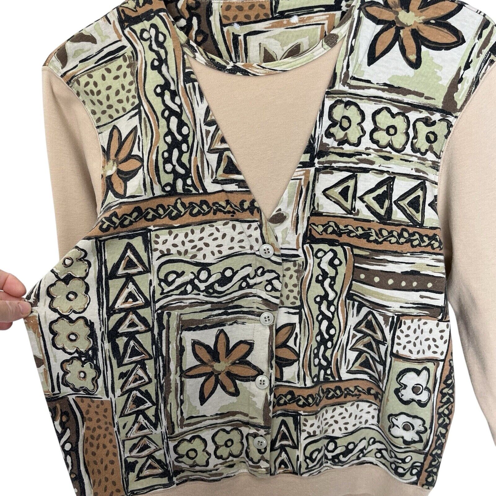 Vintage Vintage Faux Vest Long Sleeve Boho Floral Hippie Top Size S / US 4 / IT 40 - 3 Thumbnail
