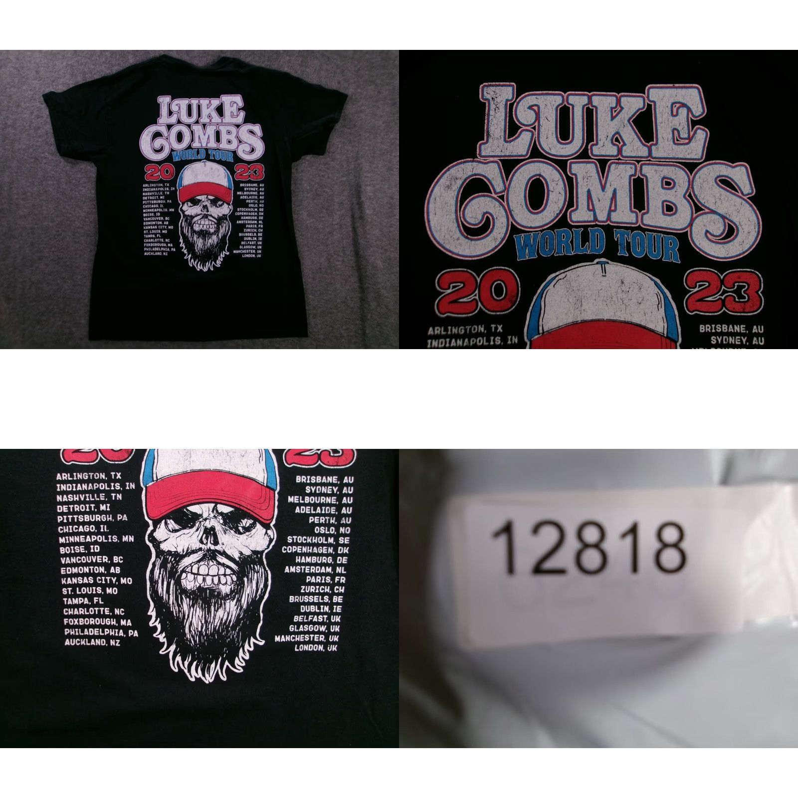 Vintage VINTAGE Luke Combs T-Shirt Men Medium Black Band Concert Rock Music 2023 World Tour Size US M / EU 48-50 / 2 - 8 Thumbnail