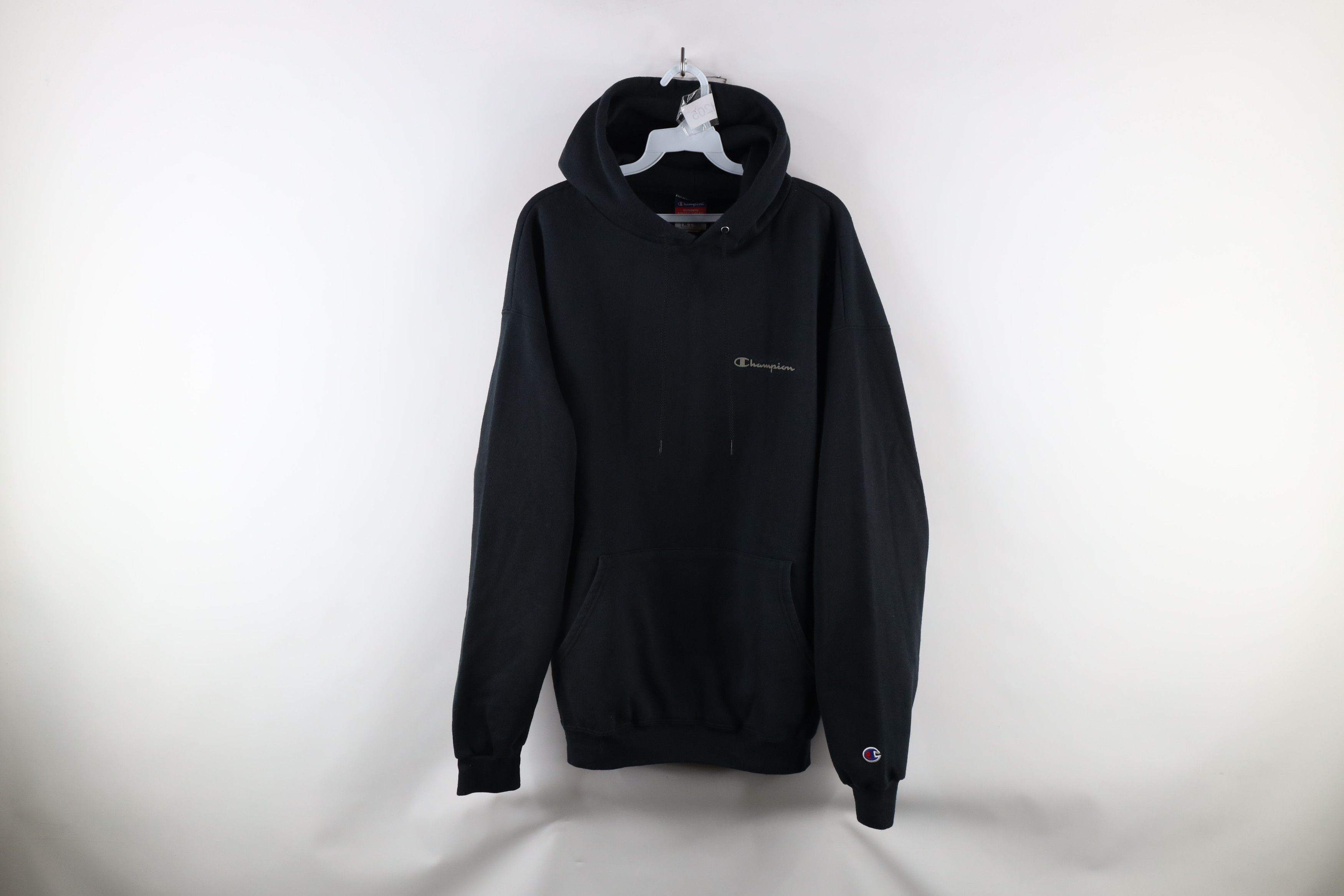 Champion × Vintage Vintage 90s Champion Out Heavyweight Hoodie Sweatshirt Black Size US XL / EU 56 / 4 - 1 Thumbnail