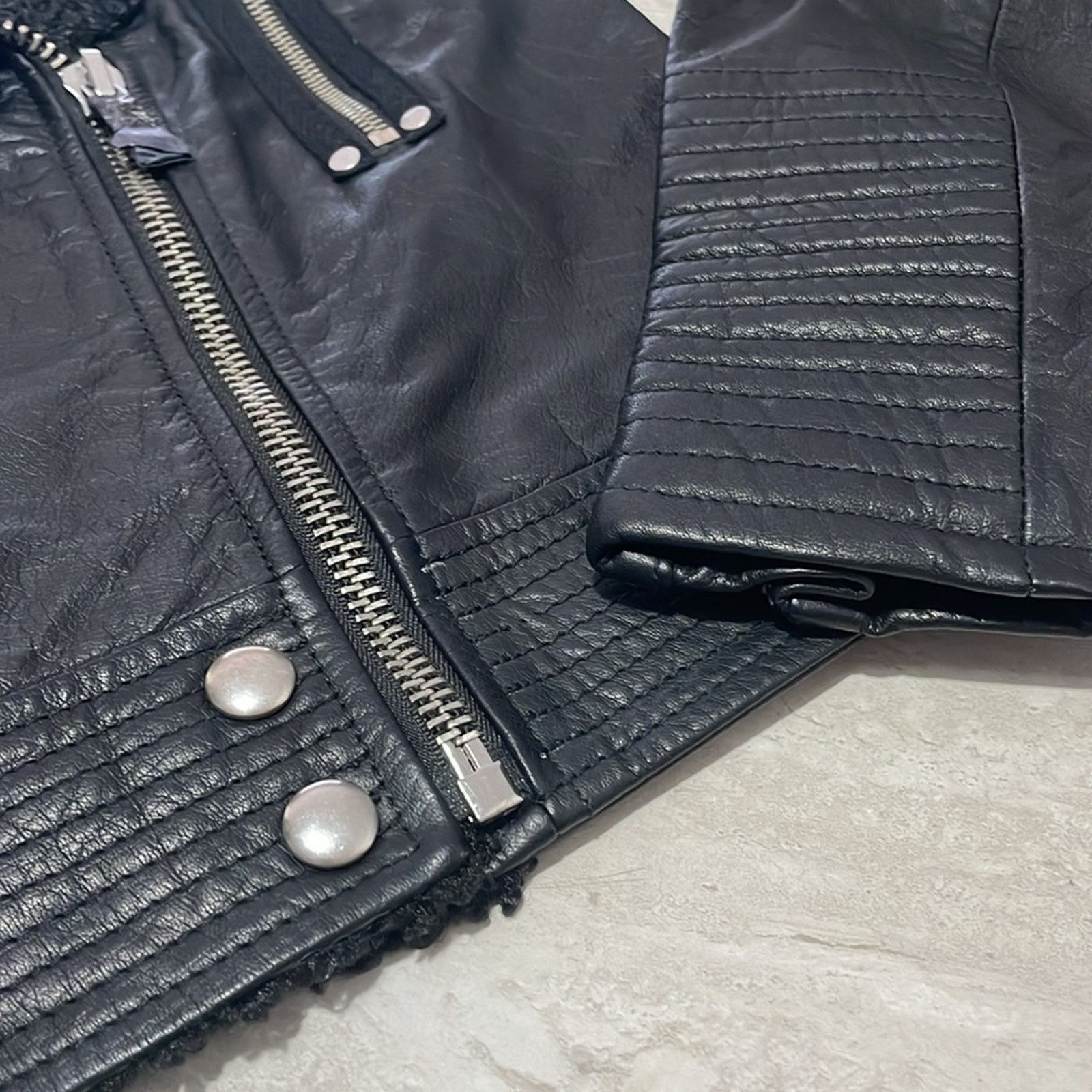 Paige PAIGE Rooney Black Leather Moto Jacket *S *NWT Size S / US 4 / IT 40 - 10 Thumbnail