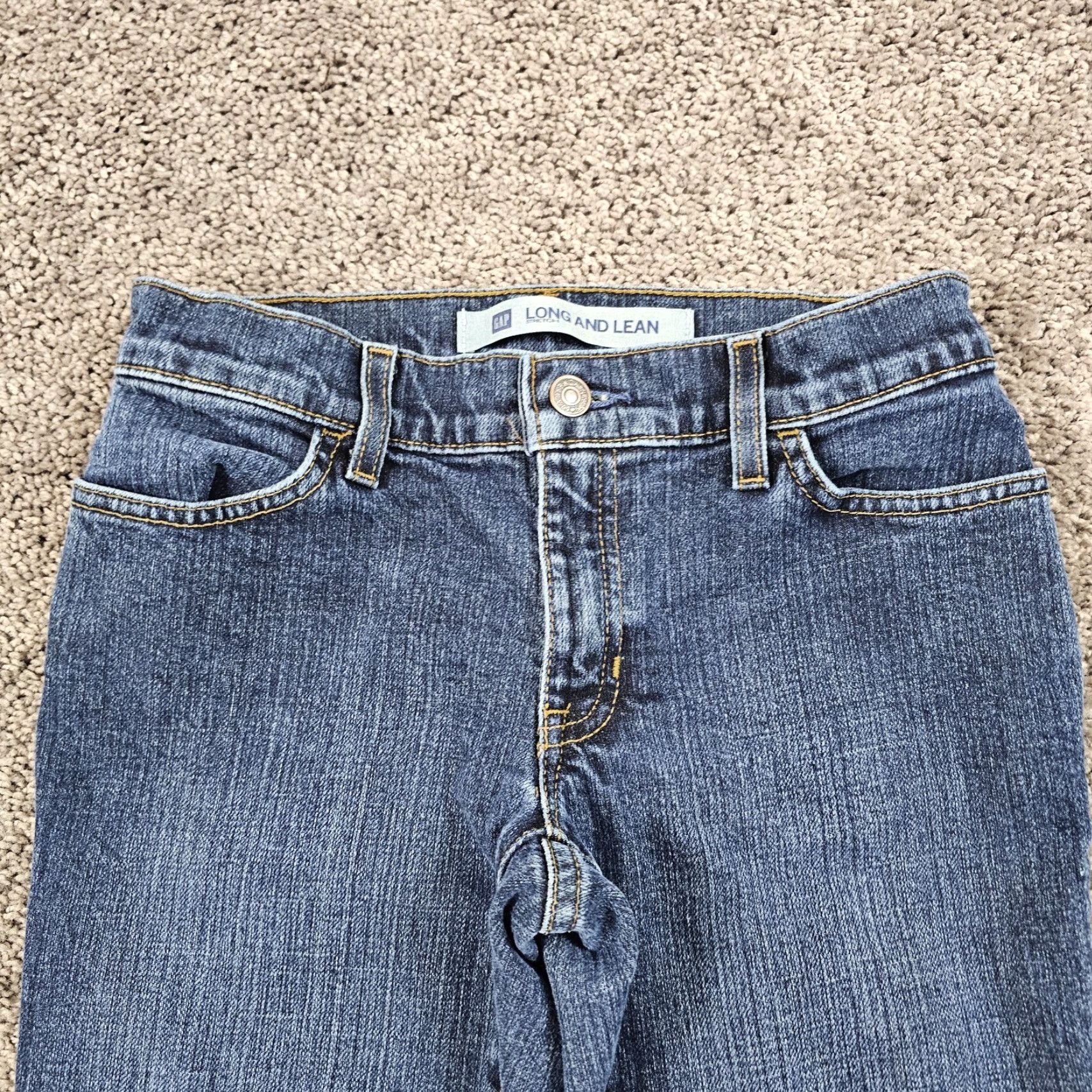 Gap GAP Jeans Womens Flared Low Rise Dark Wash Stretch Denim 26x31 Jeans 1R Regular Blue Canada Women Size 25" / US 0 / IT 36 - 2 Thumbnail