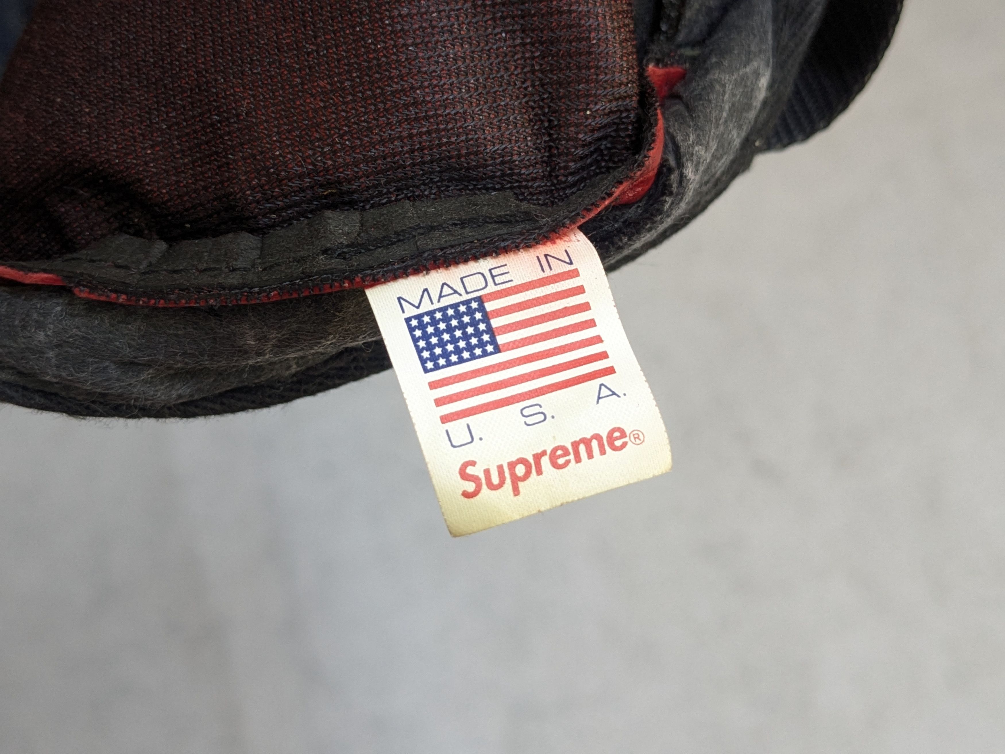 Supreme Supreme Camp Cap Hat 5 Panel Leather Suede Red Blue Size ONE SIZE - 13 Thumbnail