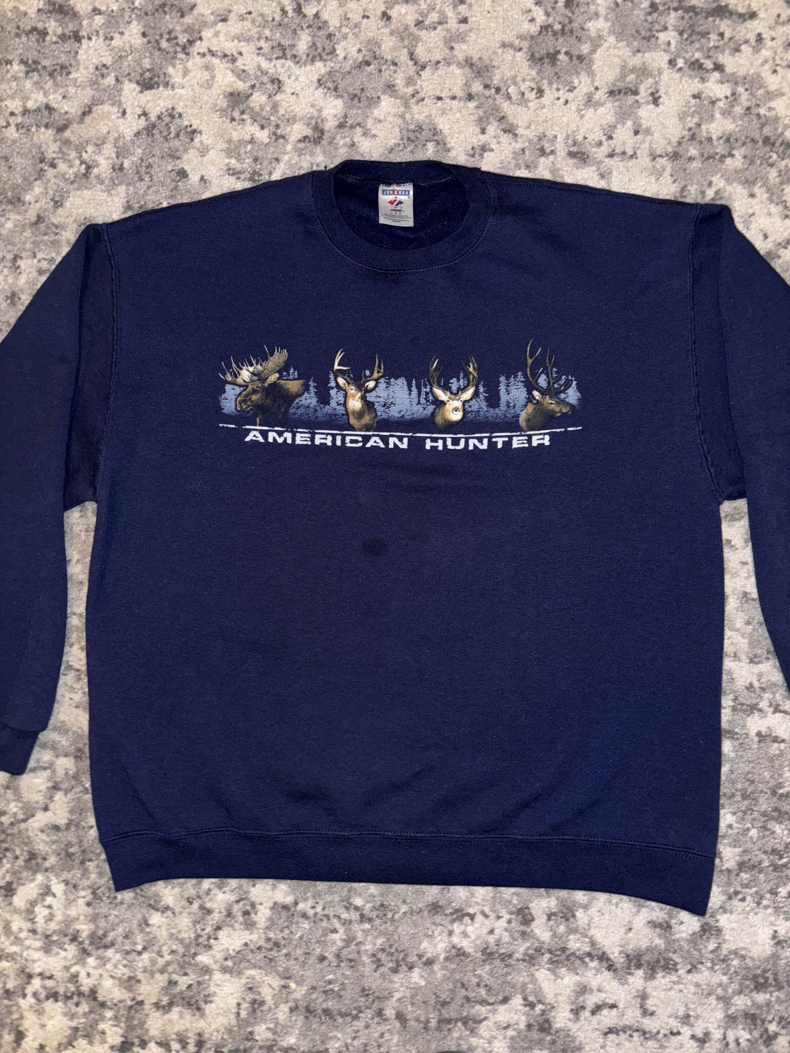 Hunter 00s American Hunter Deer Sweatshirt Size US L / EU 52-54 / 3 - 3 Thumbnail