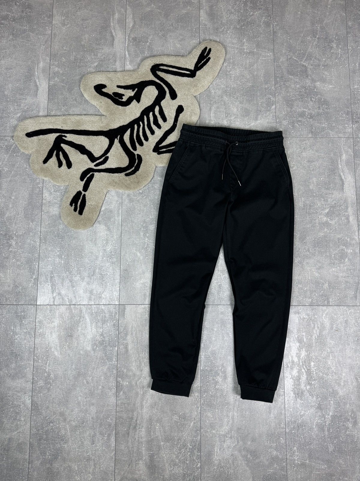 Mens Vintage Global Work Casual pants black joggers size M