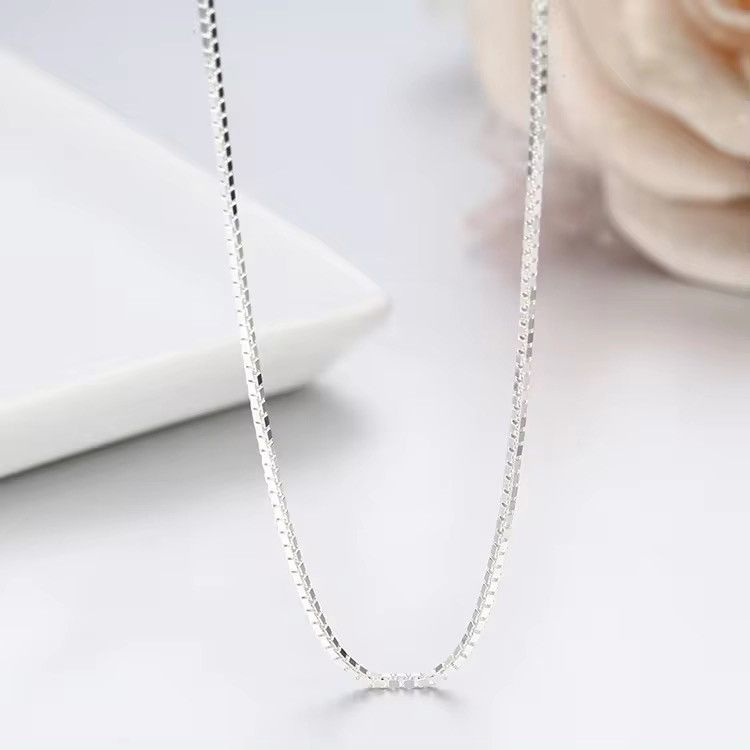 Jewelry × Vintage Unisex 1mm Thin Box Chain Necklace Size ONE SIZE - 3 Thumbnail