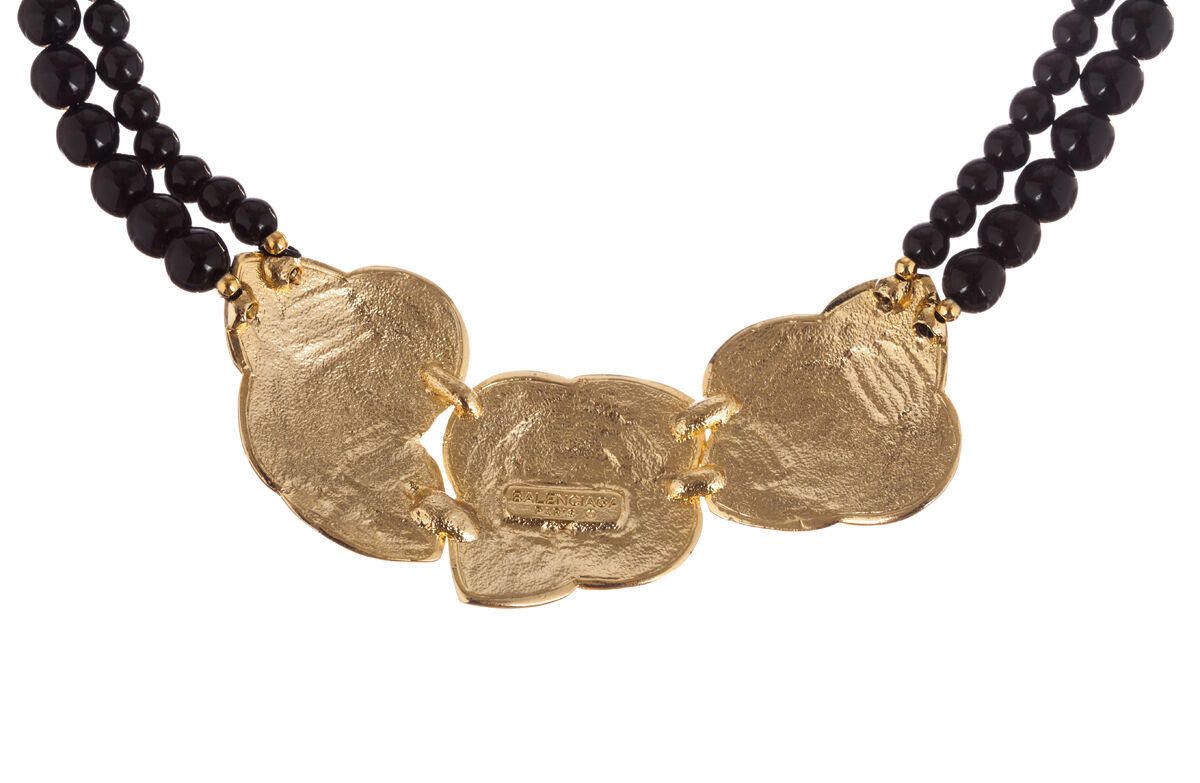 Balenciaga Balenciaga Black Enamel Flower Necklace Size ONE SIZE - 5 Thumbnail