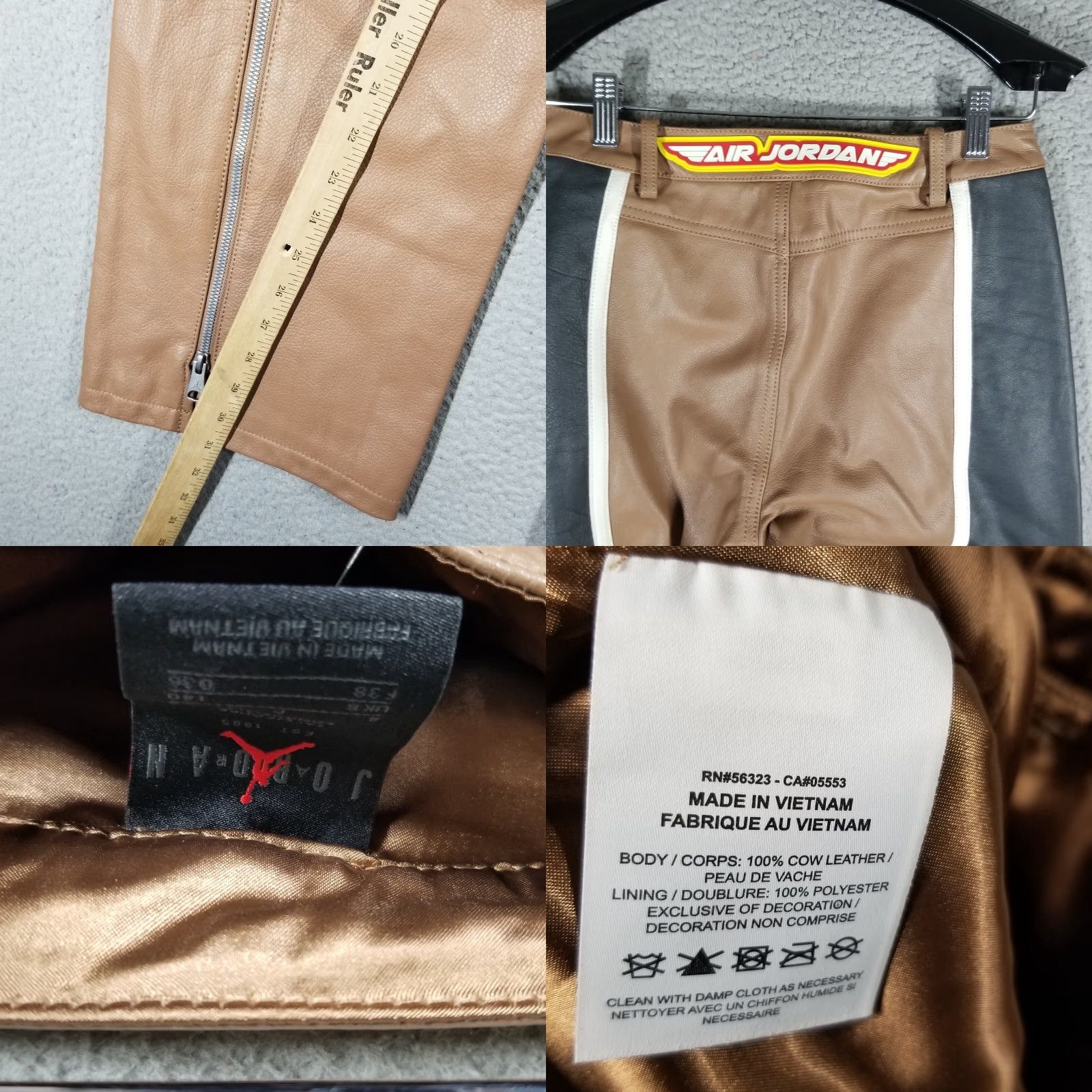 Travis Scott VINTAGE Air Jordan Cactus Jack Leather Pants Big & Tall Men 28X31 Brown Grunge Motorcycle 90s Size 28" / US 6 / IT 42 - 8 Thumbnail