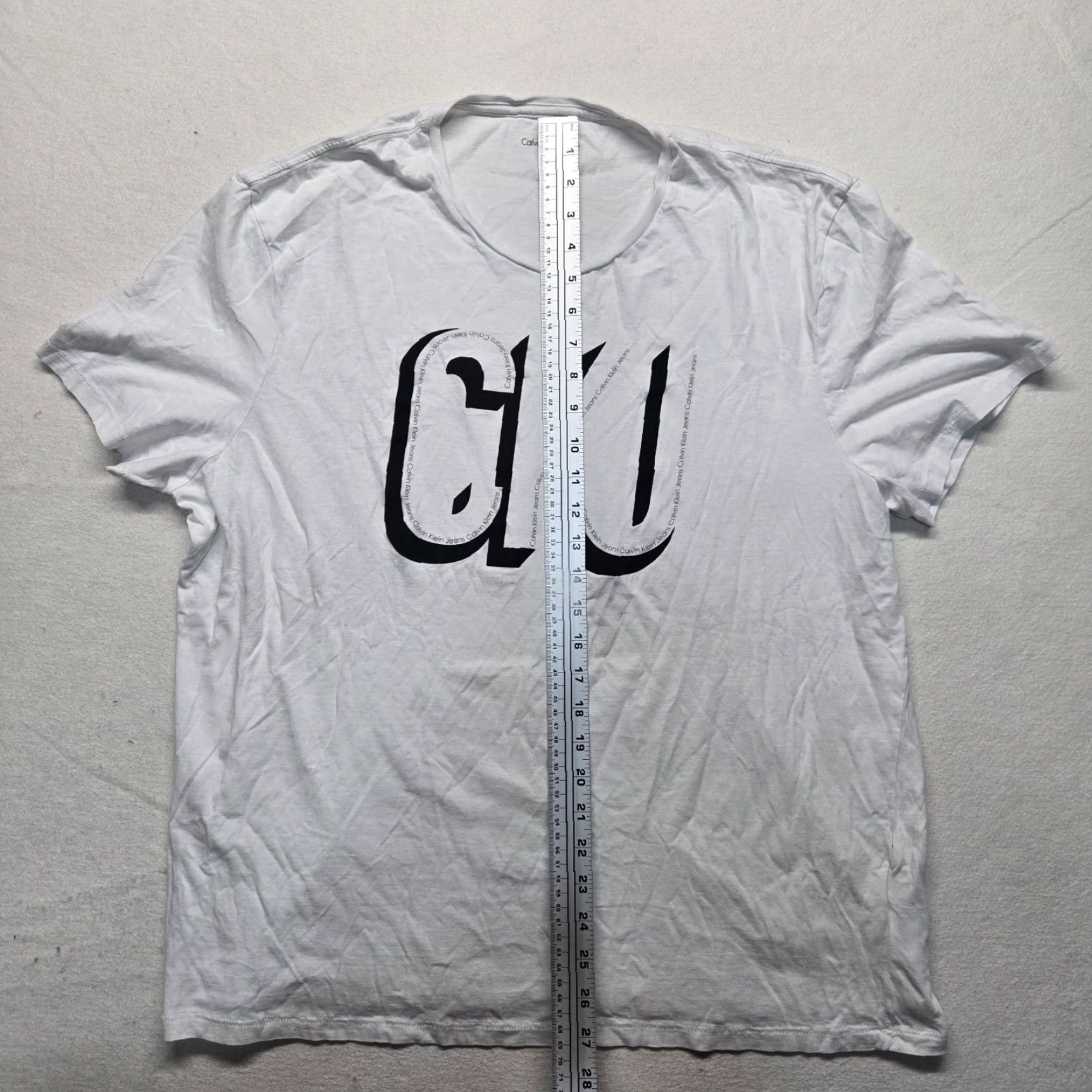 Calvin Klein VINTAGE Calvin Klein Jeans White Logo Short Sleeve T-Shirt Adult 2XL Crew Neck Cotton Modal Women Size XXL / US 16-18 / IT 52-54 - 5 Thumbnail