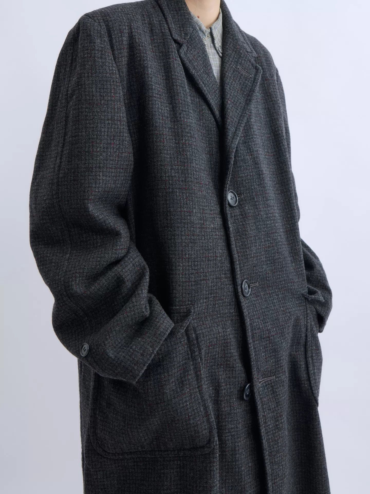 Other Great Dane 50s Relaxed Wool Red Plaid Chesterfield Coat Size US M / EU 48-50 / 2 - 7 Thumbnail