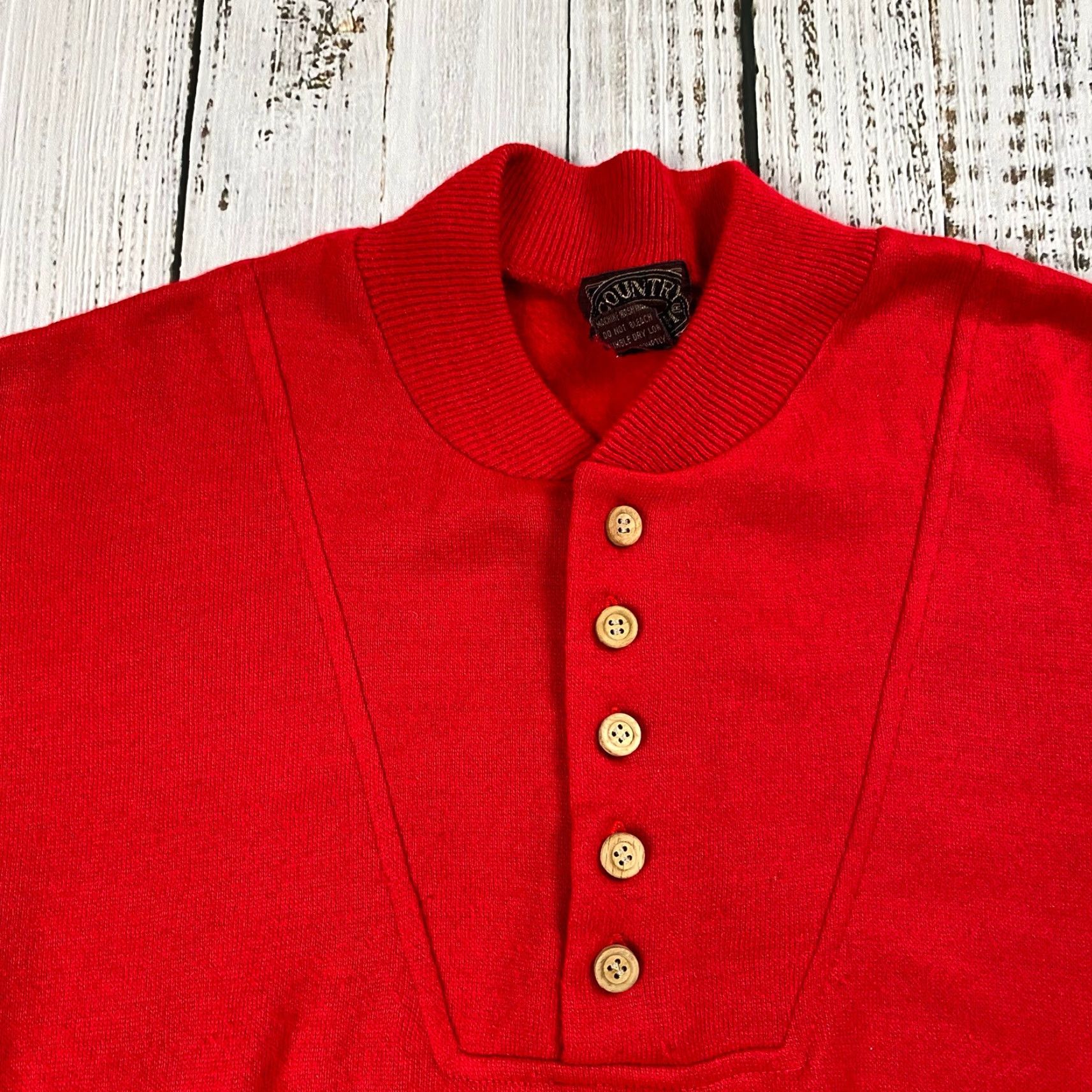 Vintage VTG COUNTRY TOUCH ACRYLIC SWEATER MENS XL SHAWL COLLAR LONG SLEEVE POCKETS RED Size US XL / EU 56 / 4 - 2 Thumbnail