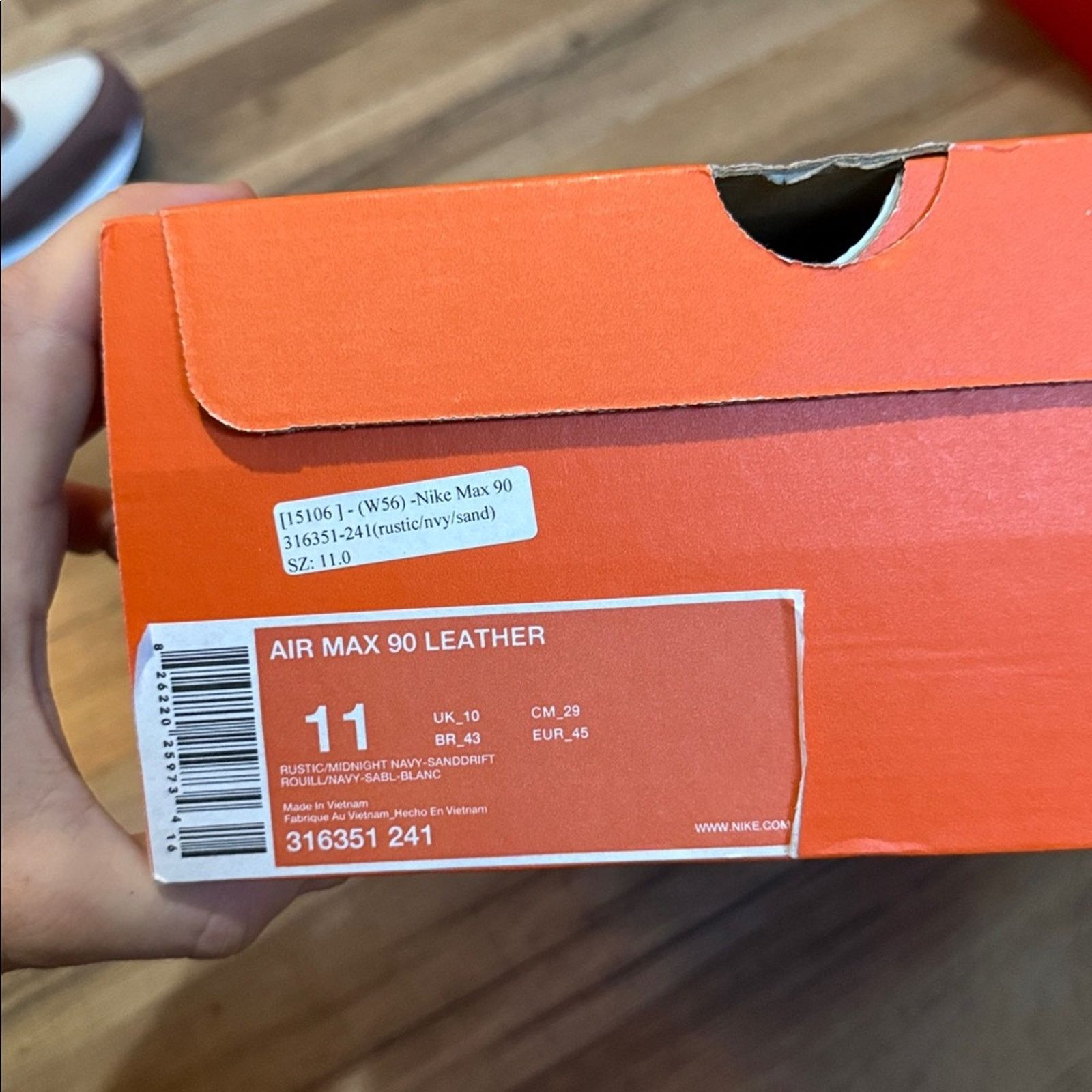 Nike 2007 Nike Air Max 90 Leather ‘Rustic Midnight Navy-Sanddrift Size US 11 / EU 44 - 13 Thumbnail