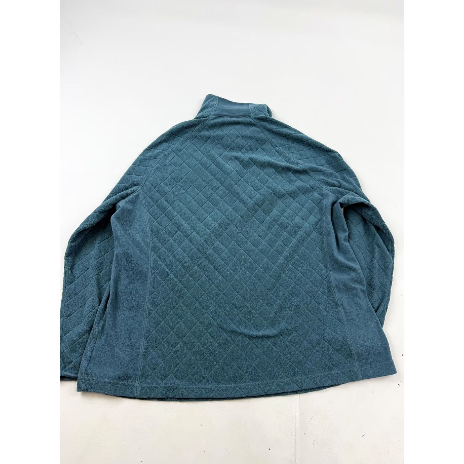 Vintage Columbia Womens 1X Blue Quilted Fleece 1/4 Zip Mock Neck Pullover Sweatshirt Size XL / US 12-14 / IT 48-50 - 7 Thumbnail