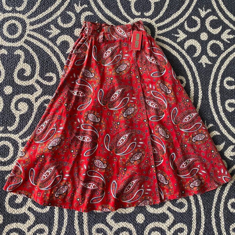 Kenzo KENZO sizeM Vintage red paisley dress Size 25" / US 0 / IT 36 - 3 Thumbnail