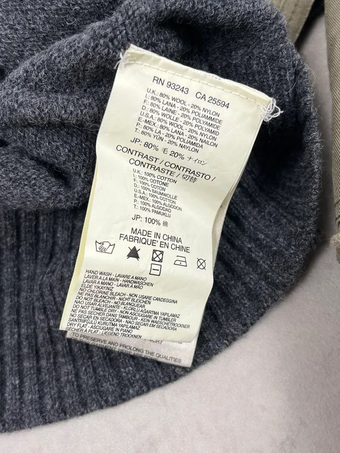Diesel 2000s Diesel Khaki Patchwork Grey Wool Polo Sweater Size US M / EU 48-50 / 2 - 11 Thumbnail