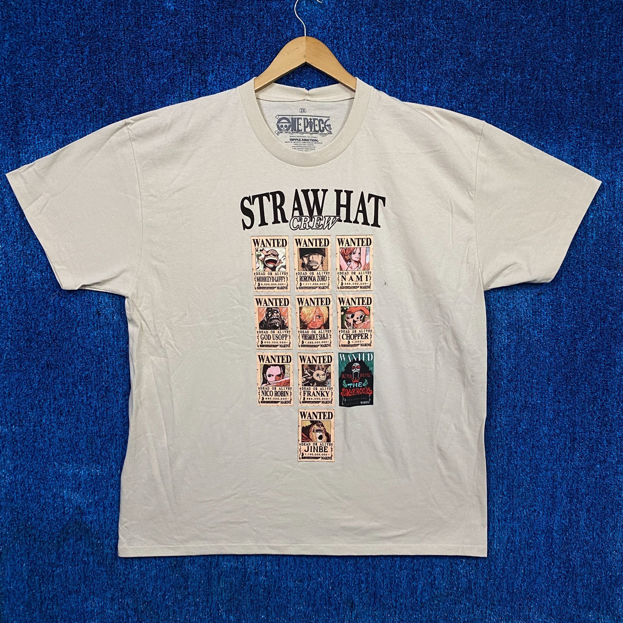 One Piece Straw Hat Crew Dead or Alive Wanted Posters One Piece Tee 2X Size US XXL / EU 58 / 5 - 1 Thumbnail