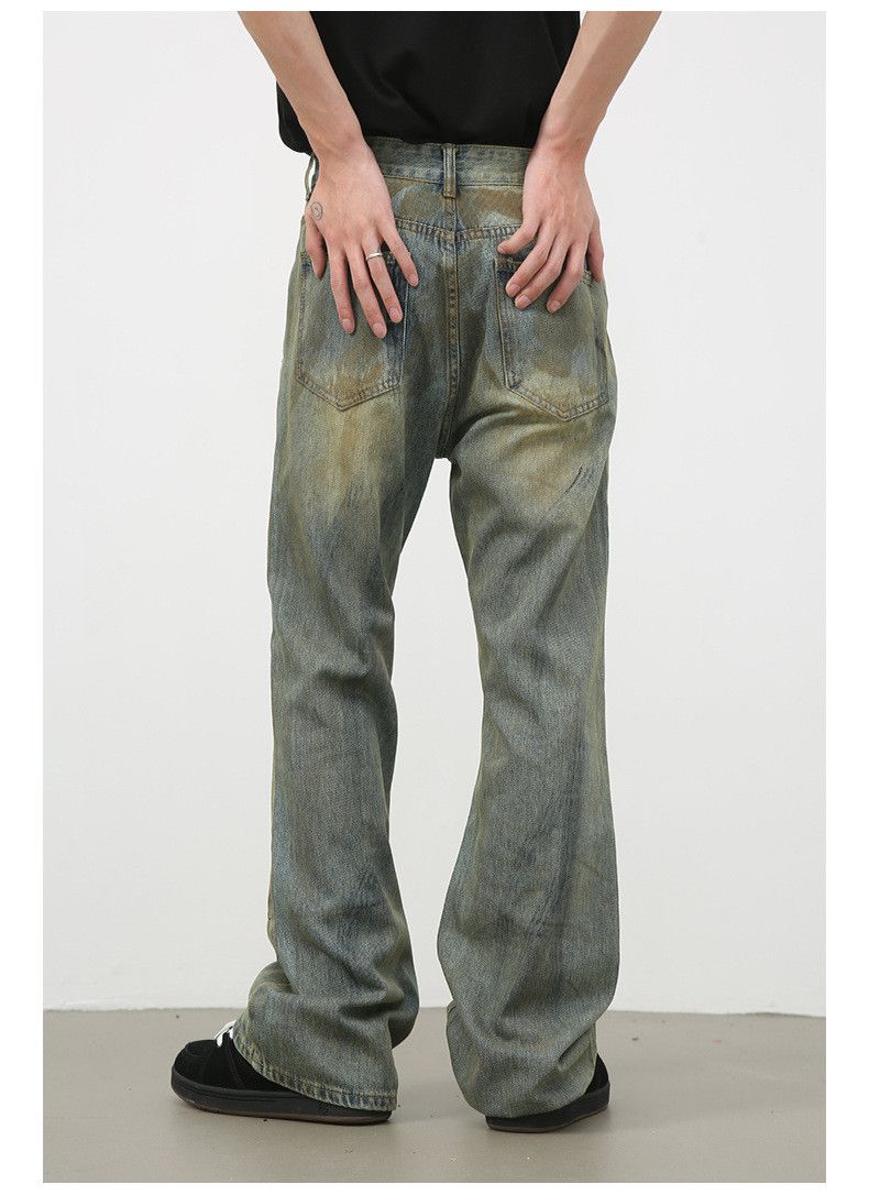 Vintage American men's loose flared ink-splashed distressed jeans Size US 32 / EU 48 - 5 Thumbnail